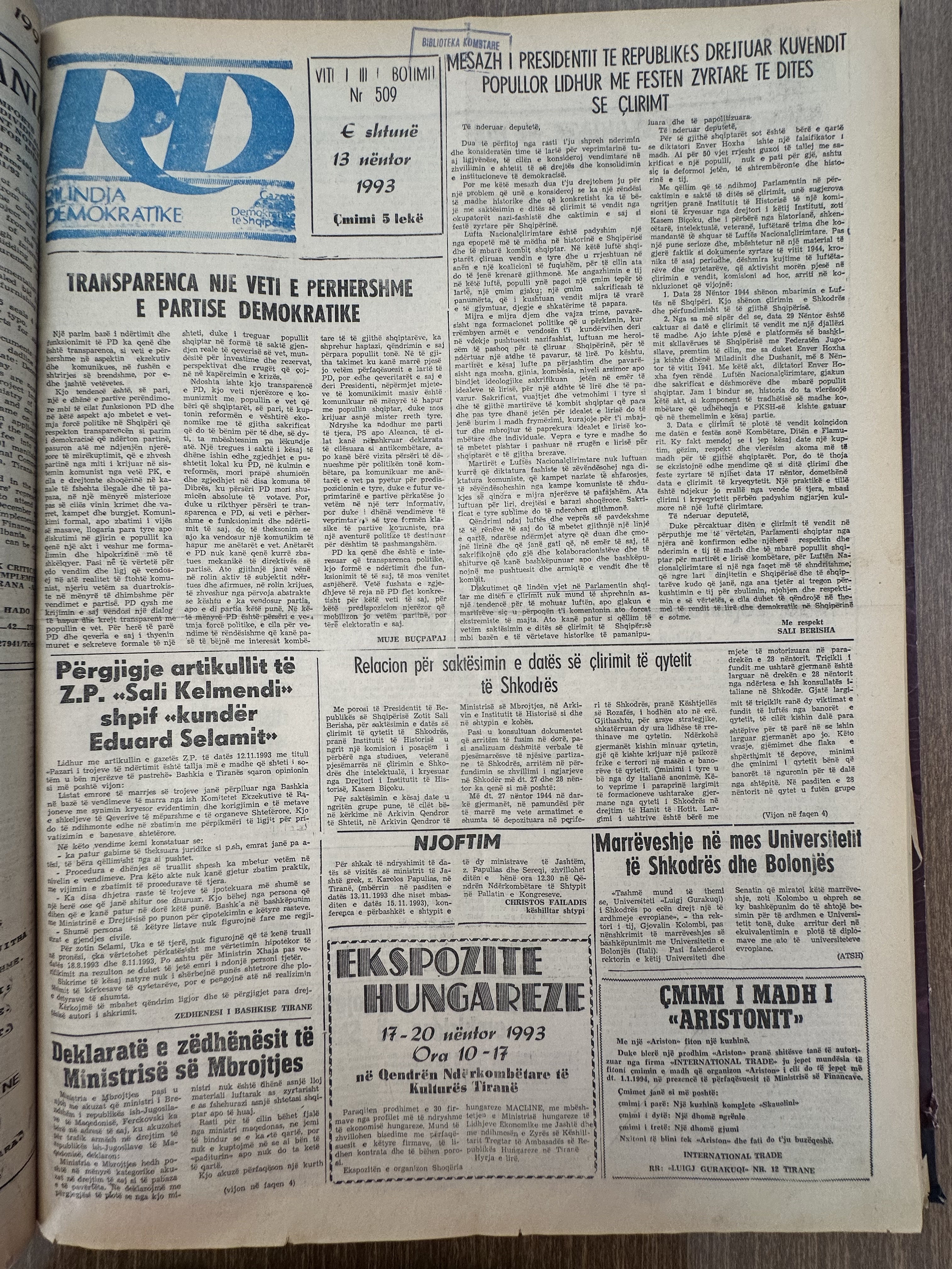 Rilindja Demokratike 1993-11-13