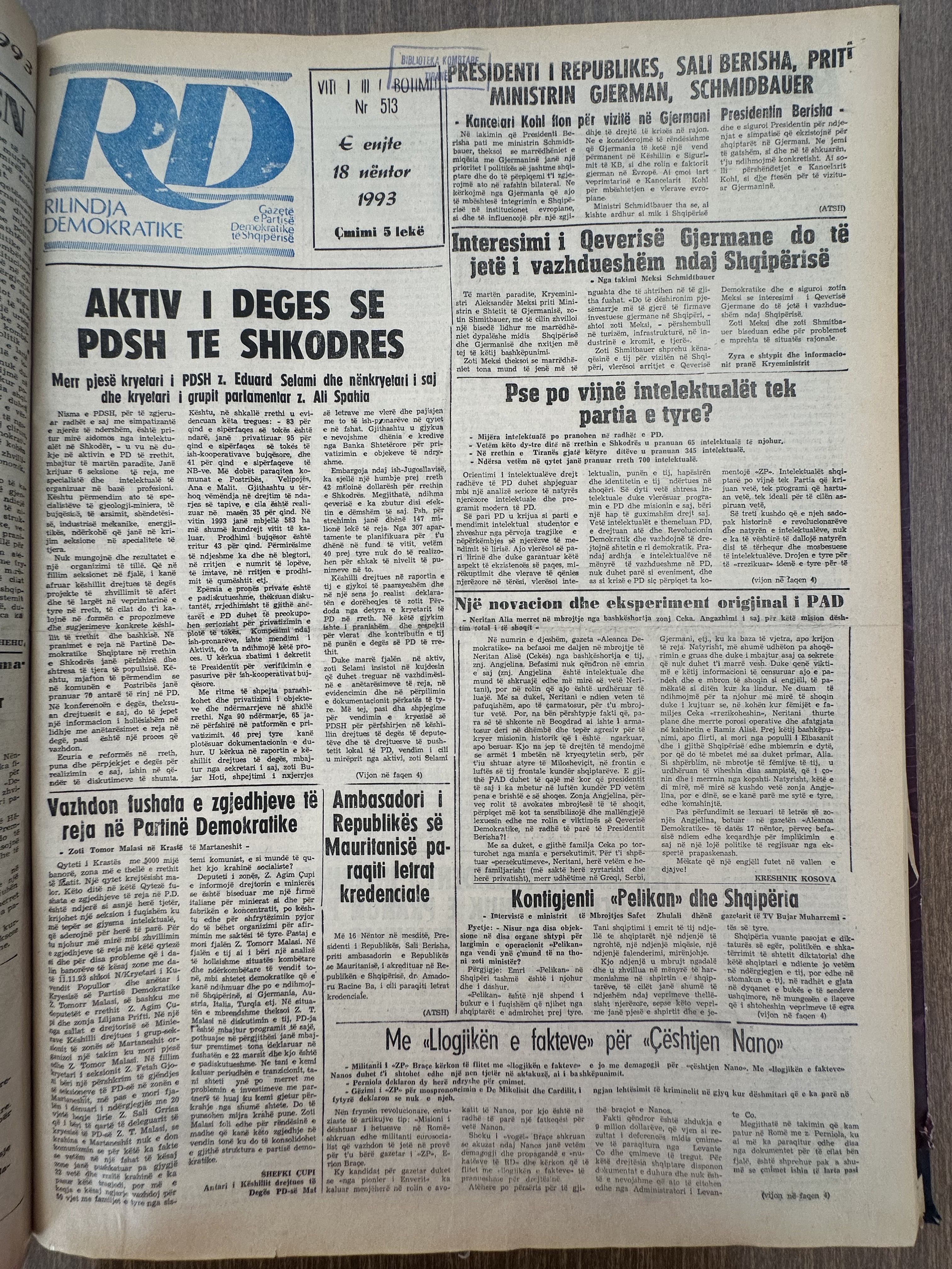 Rilindja Demokratike 1993-11-18