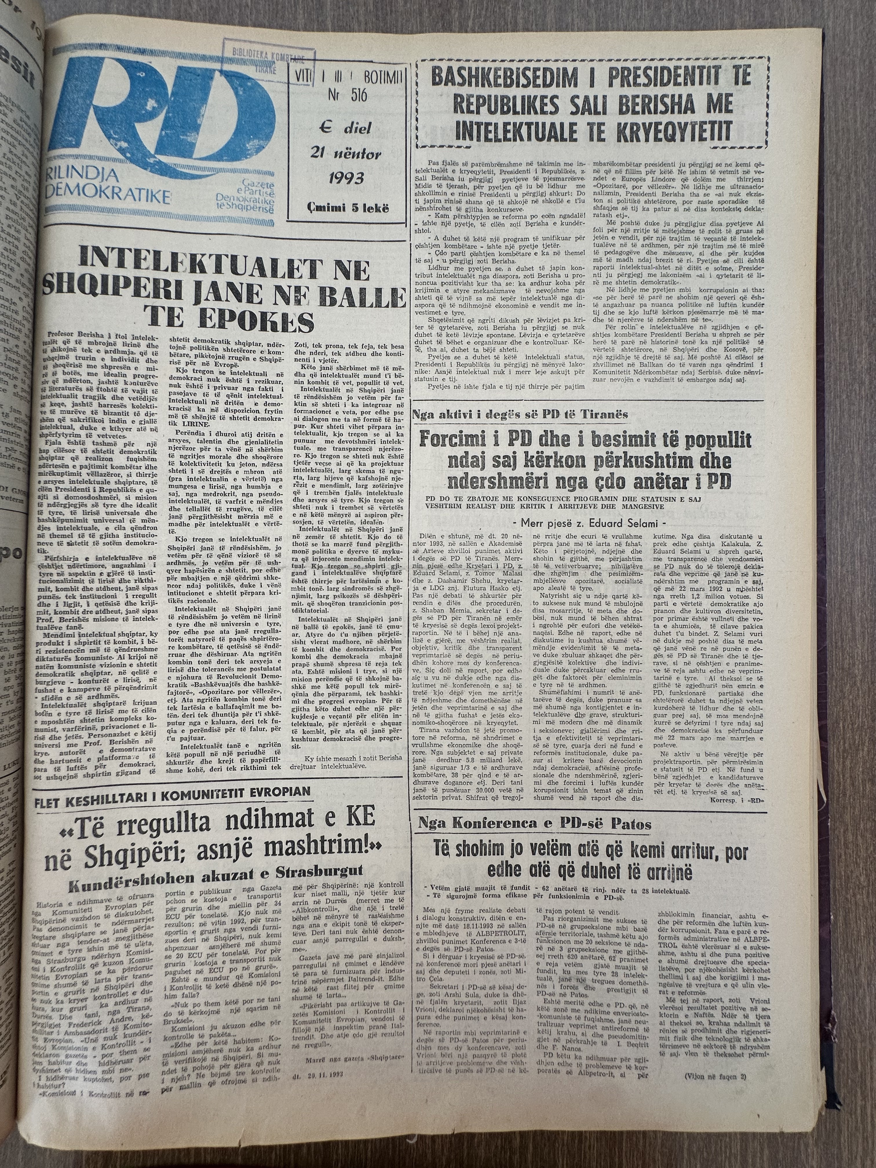 Rilindja Demokratike 1993-11-21