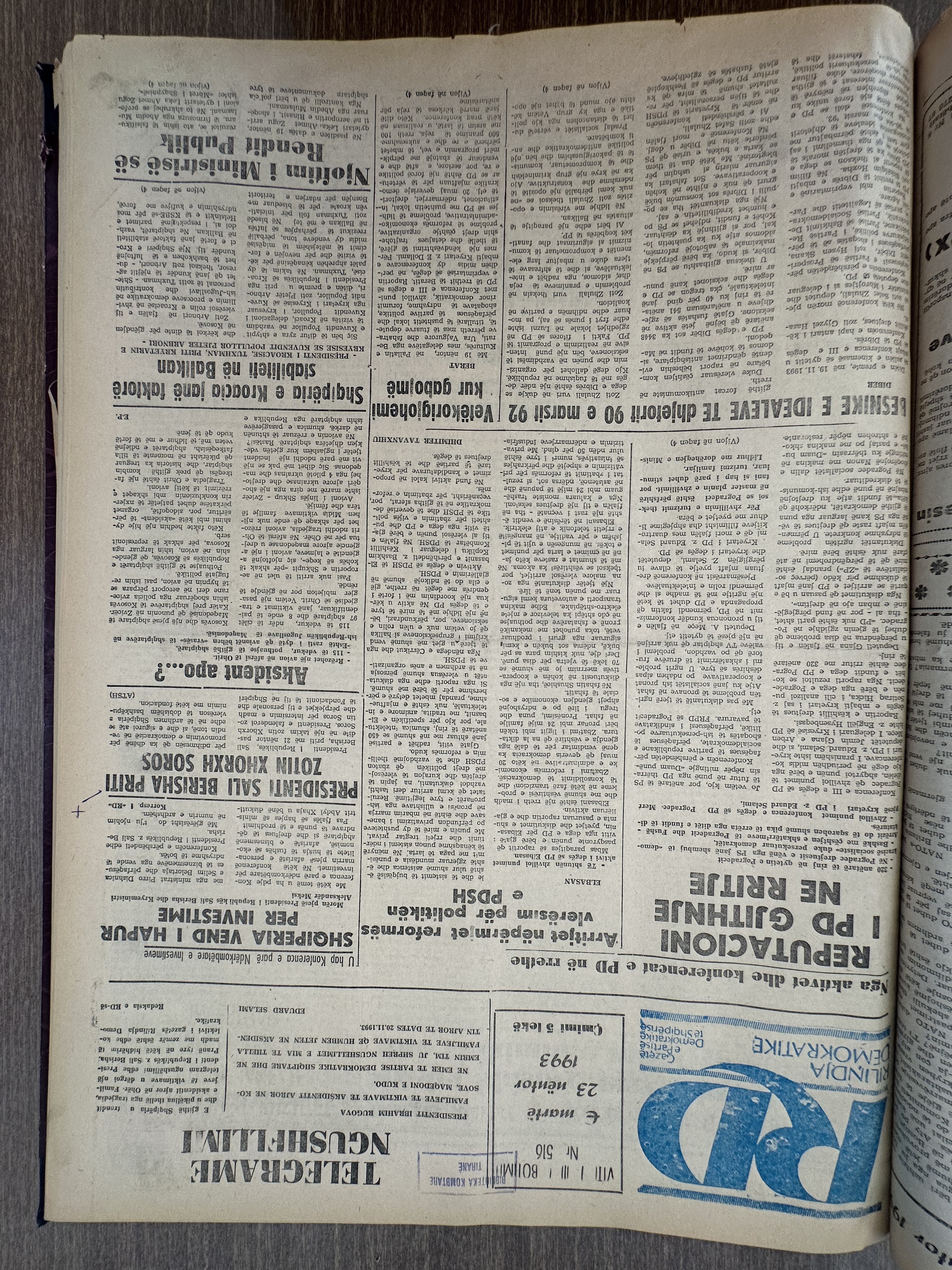 Rilindja Demokratike 1993-11-23