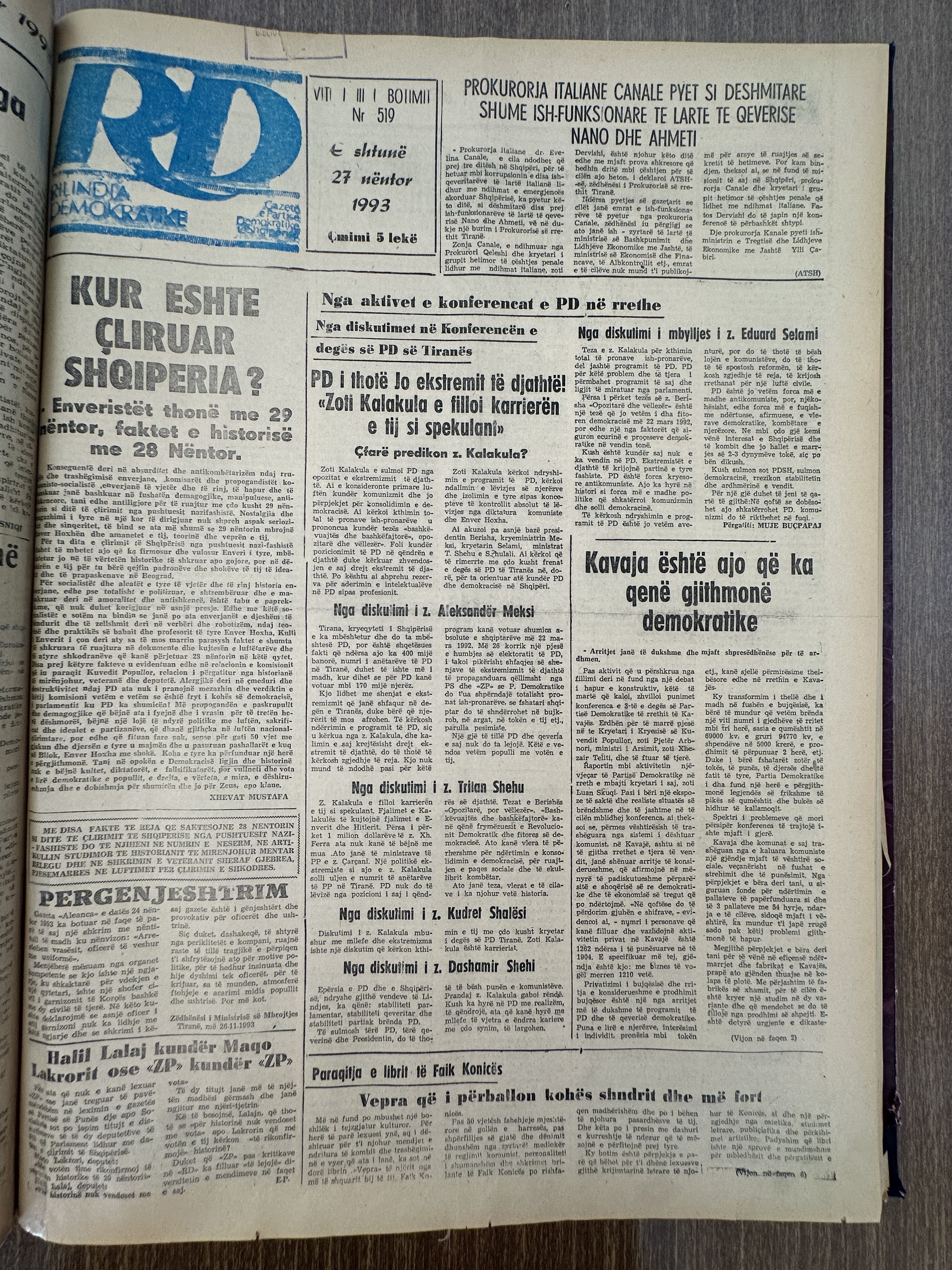 Rilindja Demokratike 1993-11-27