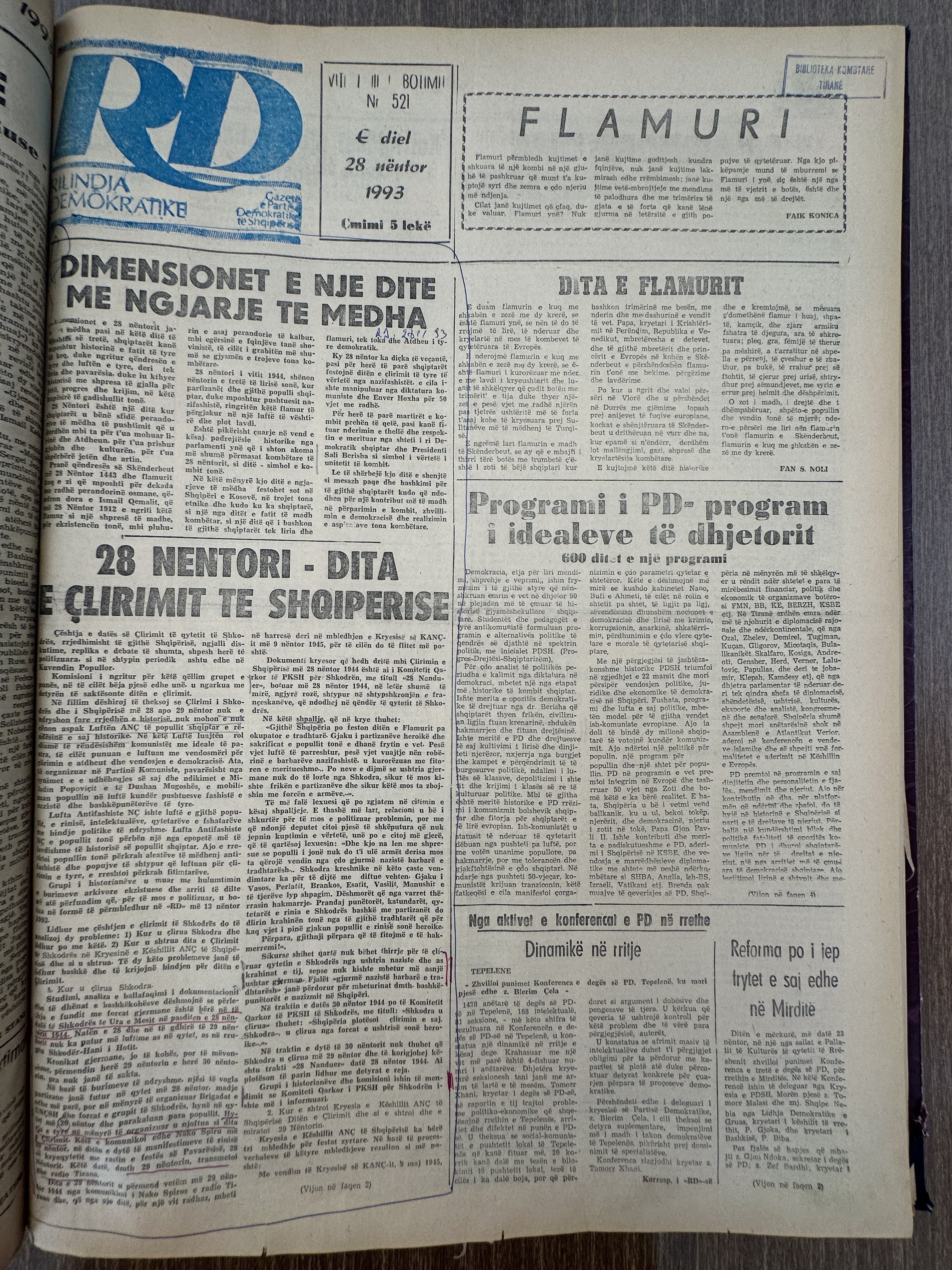 Rilindja Demokratike 1993-11-28