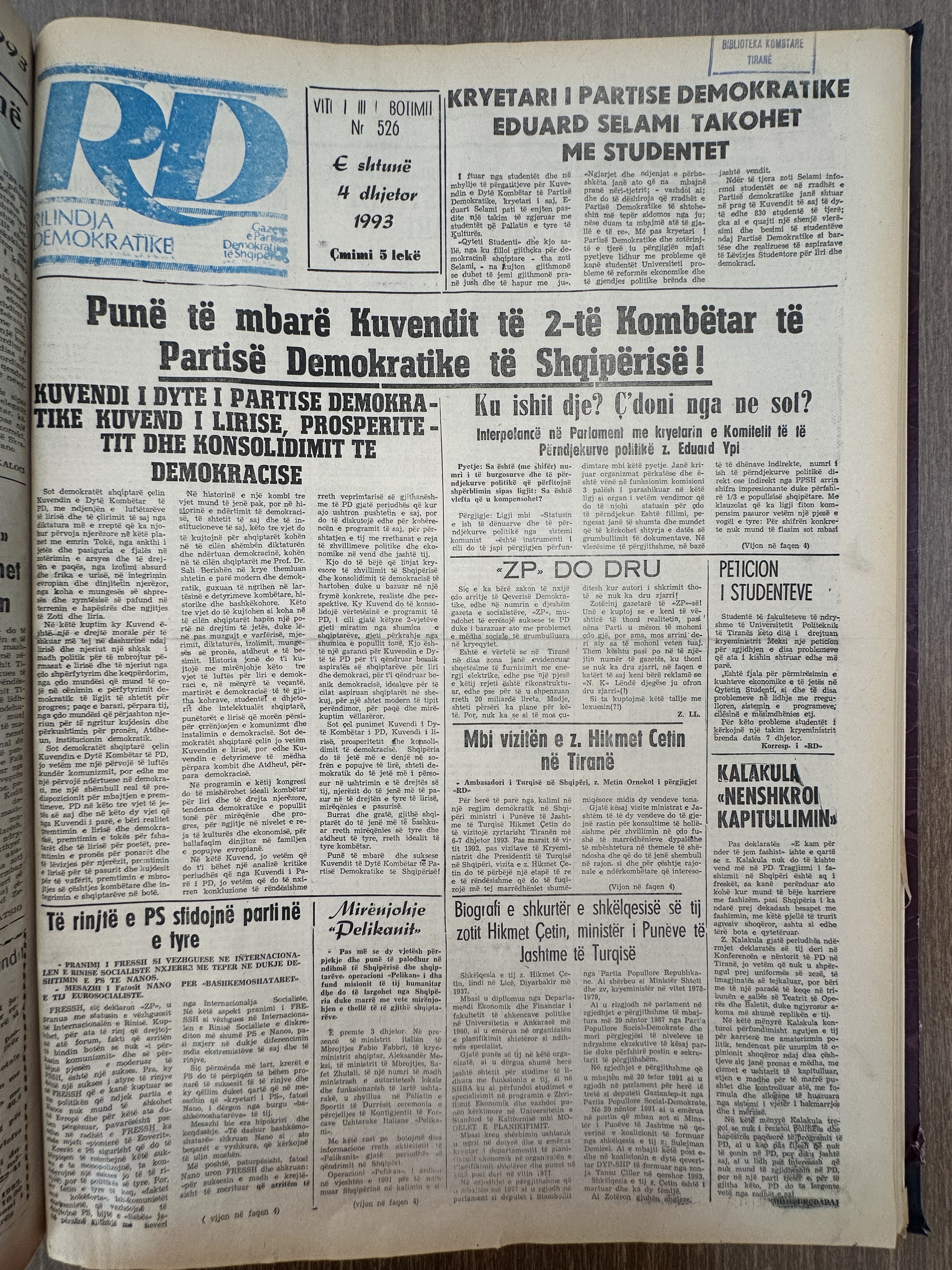 Rilindja Demokratike 1993-12-04
