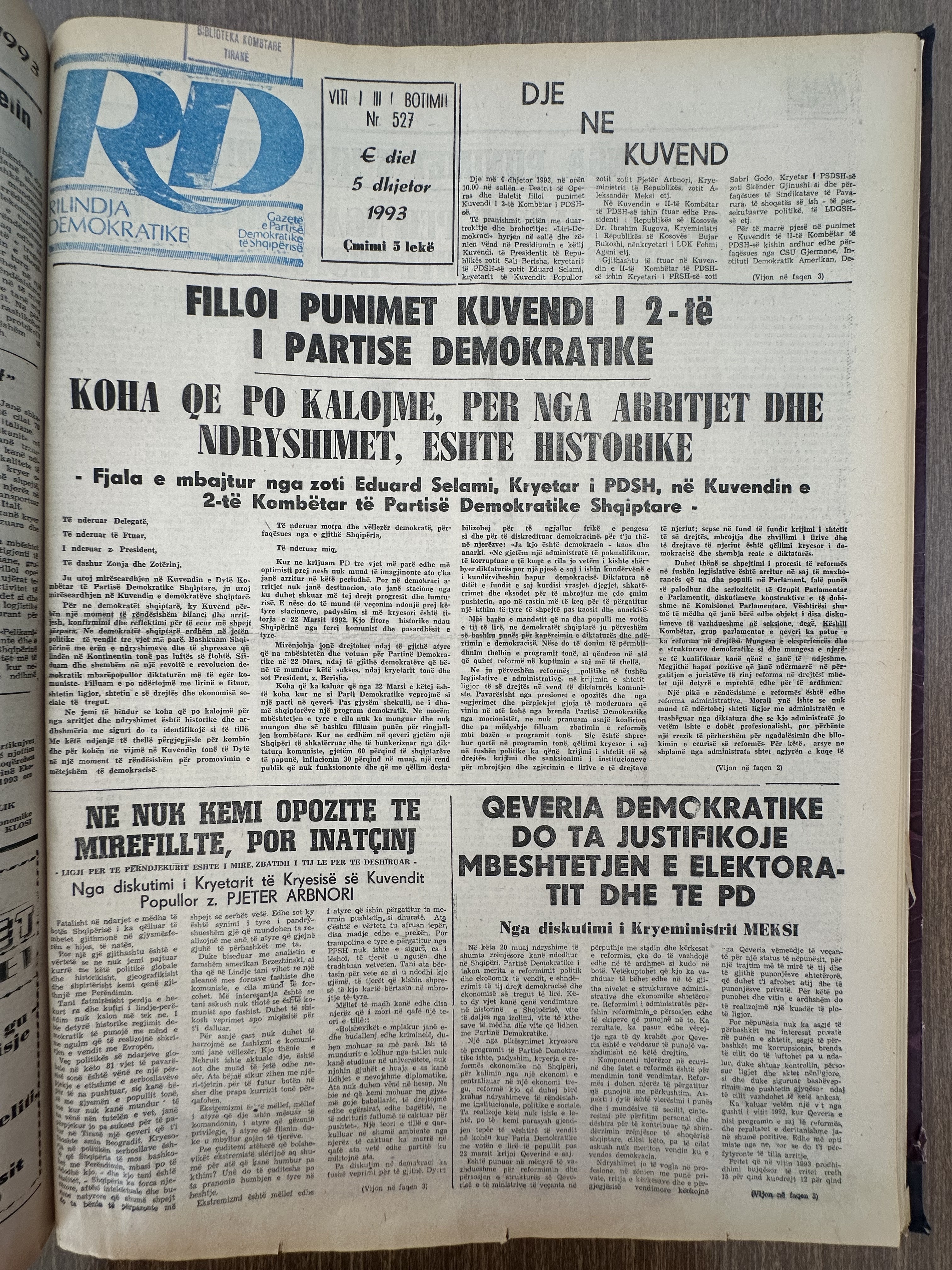 Rilindja Demokratike 1993-12-05