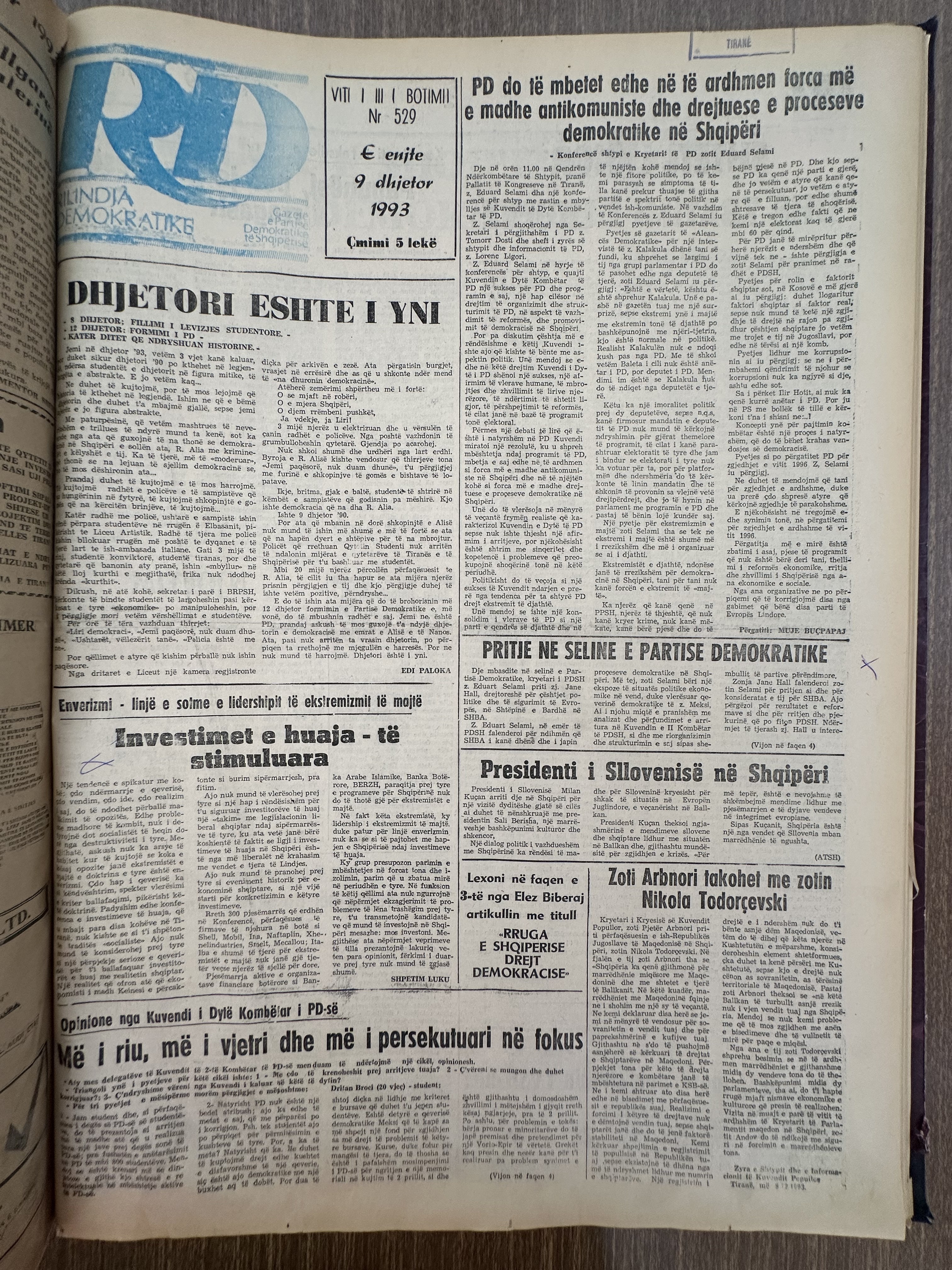 Rilindja Demokratike 1993-12-09