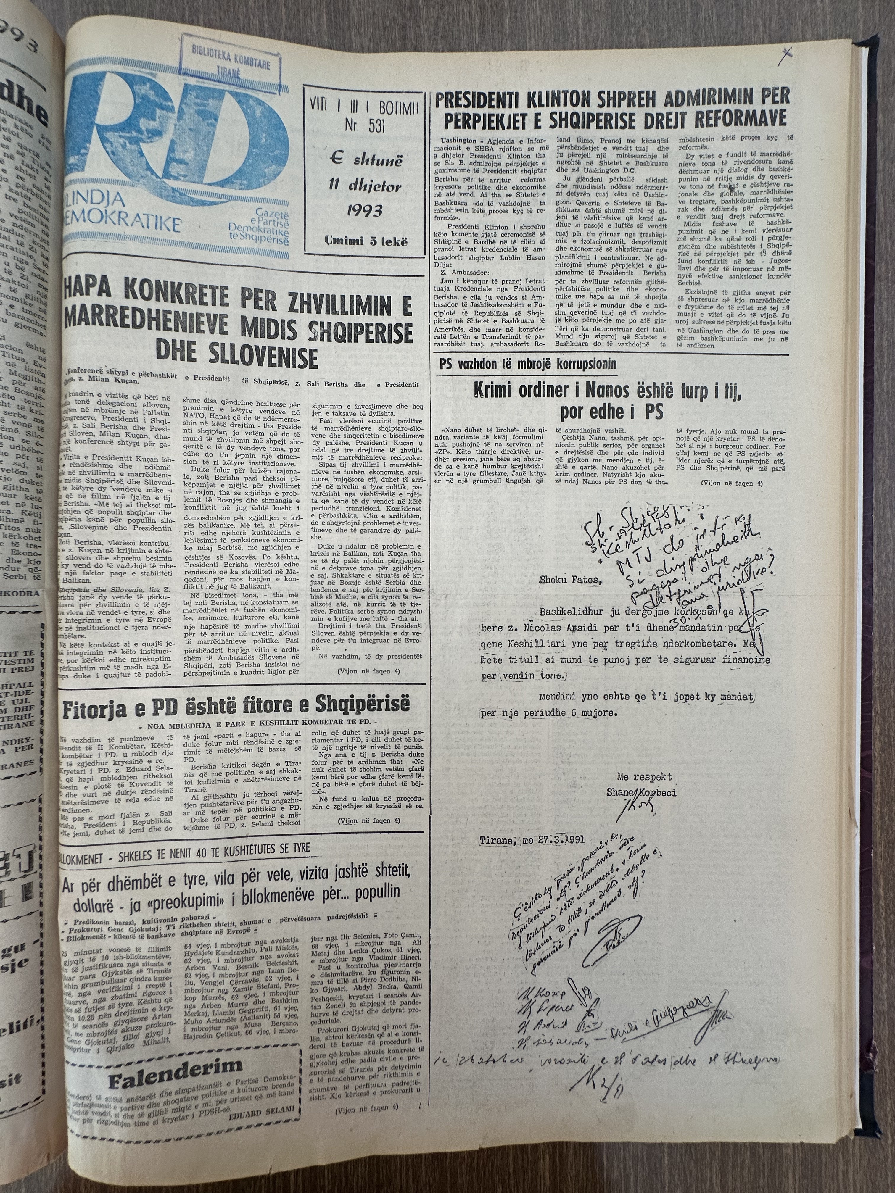 Rilindja Demokratike 1993-12-11
