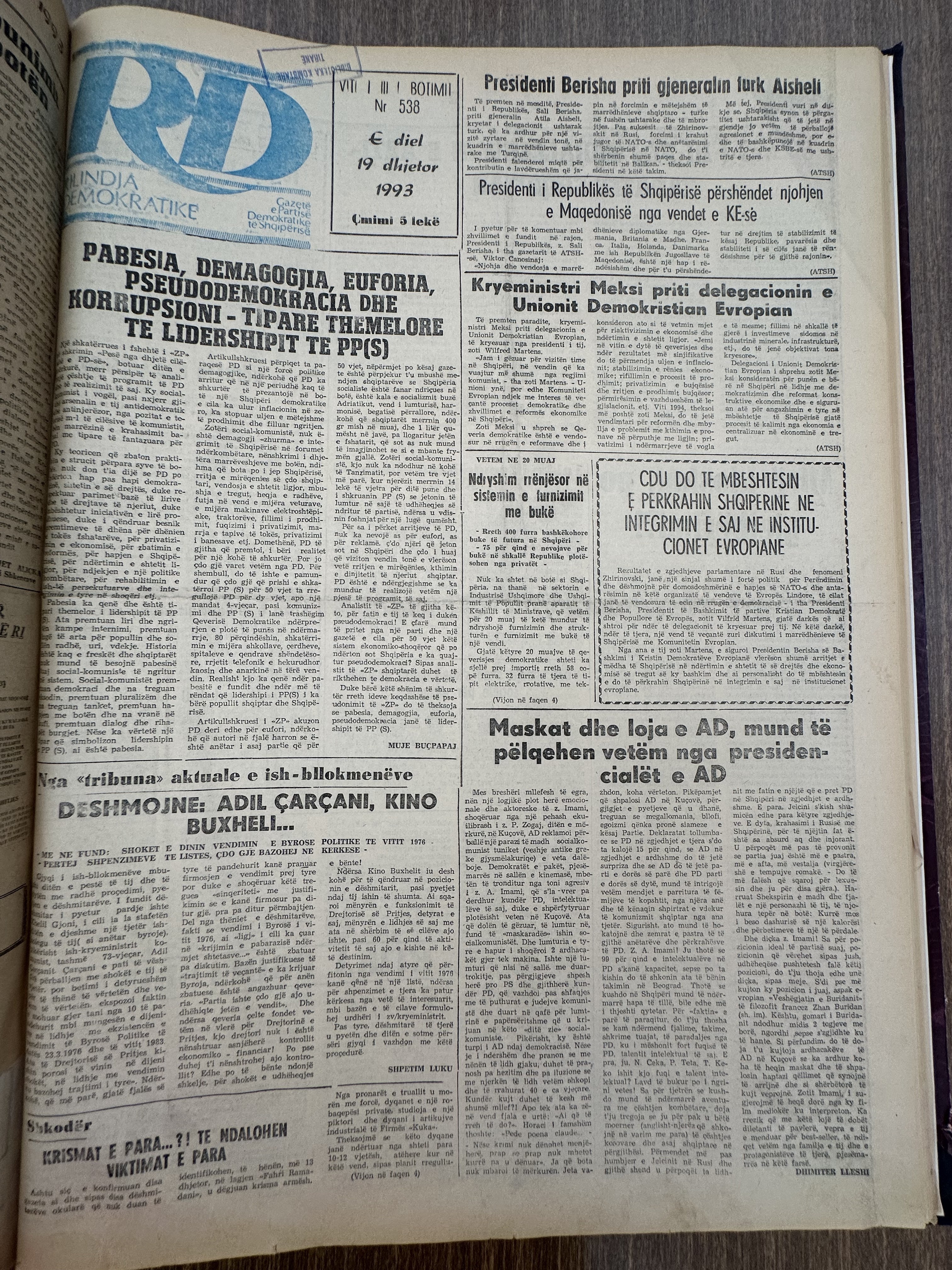 Rilindja Demokratike 1993-12-19