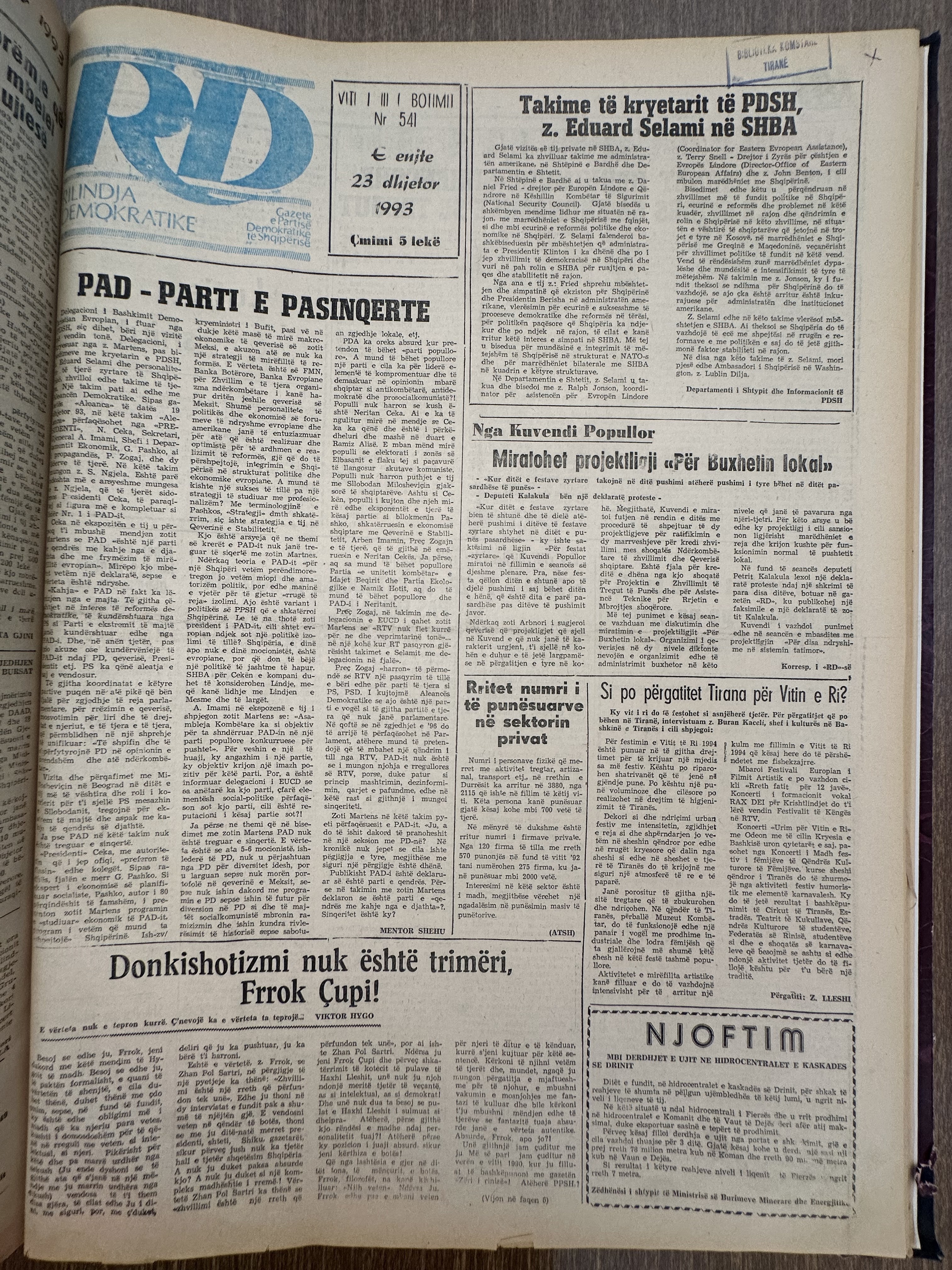 Rilindja Demokratike 1993-12-23