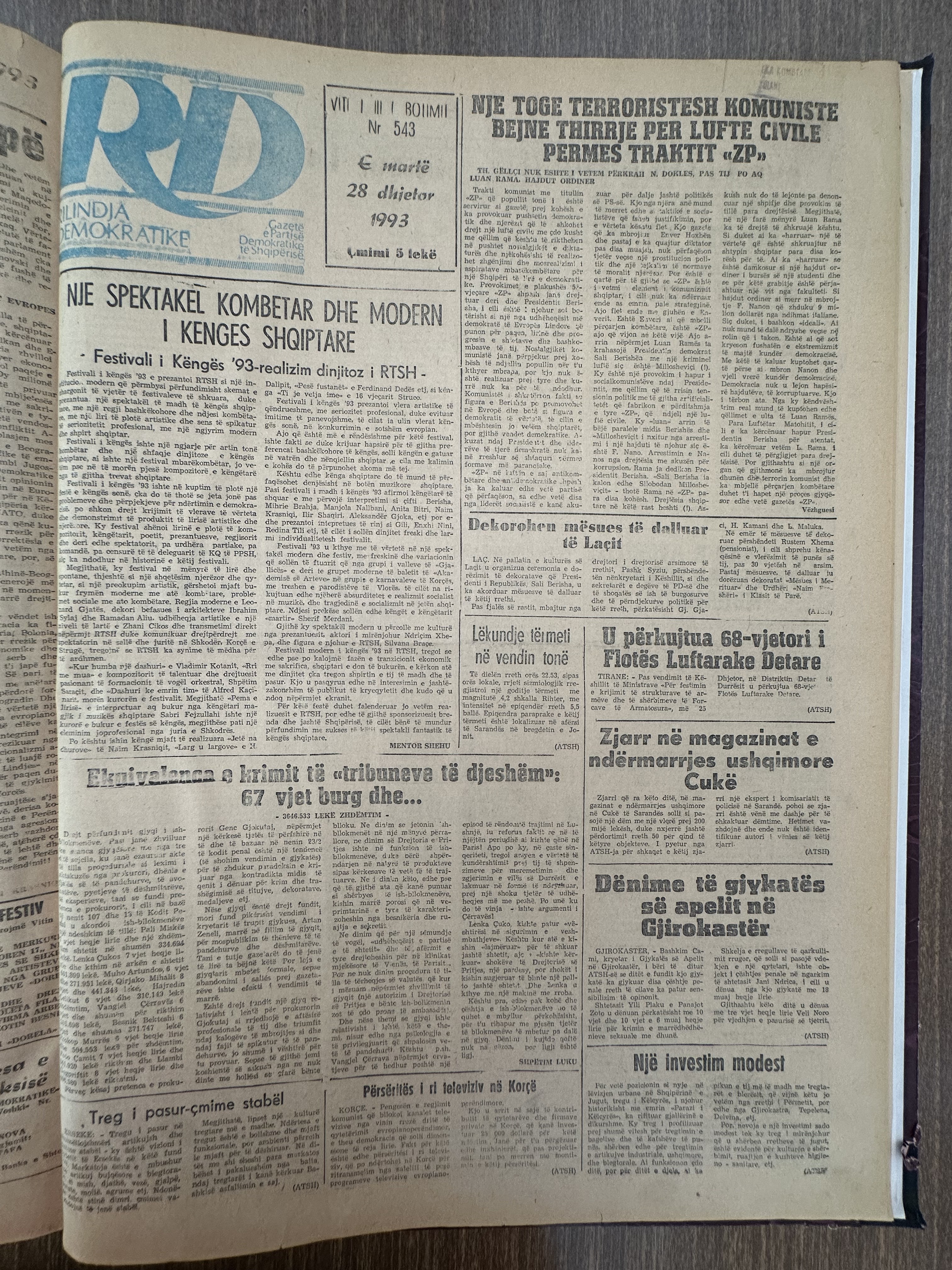 Rilindja Demokratike 1993-12-28