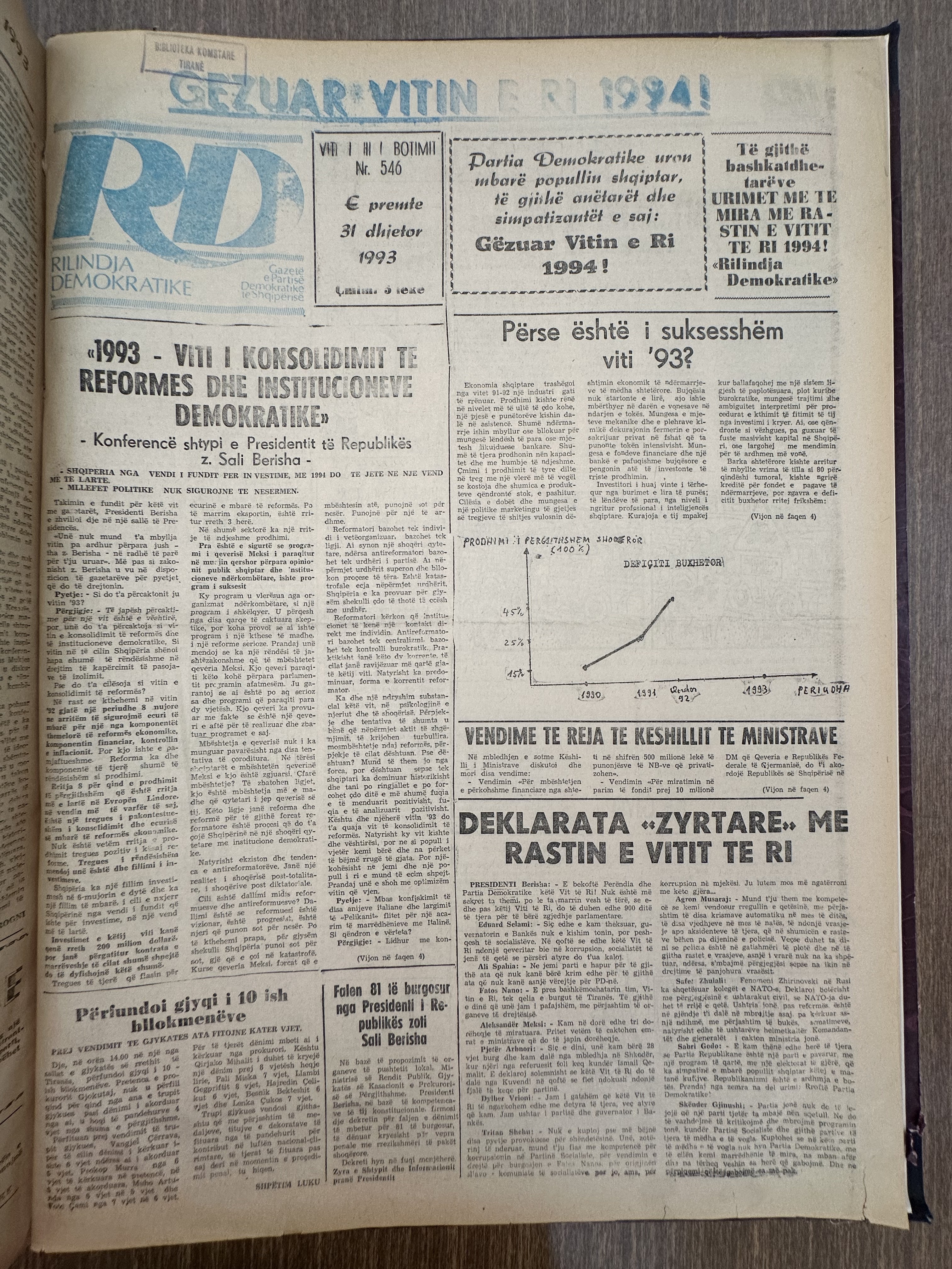 Rilindja Demokratike 1993-12-31