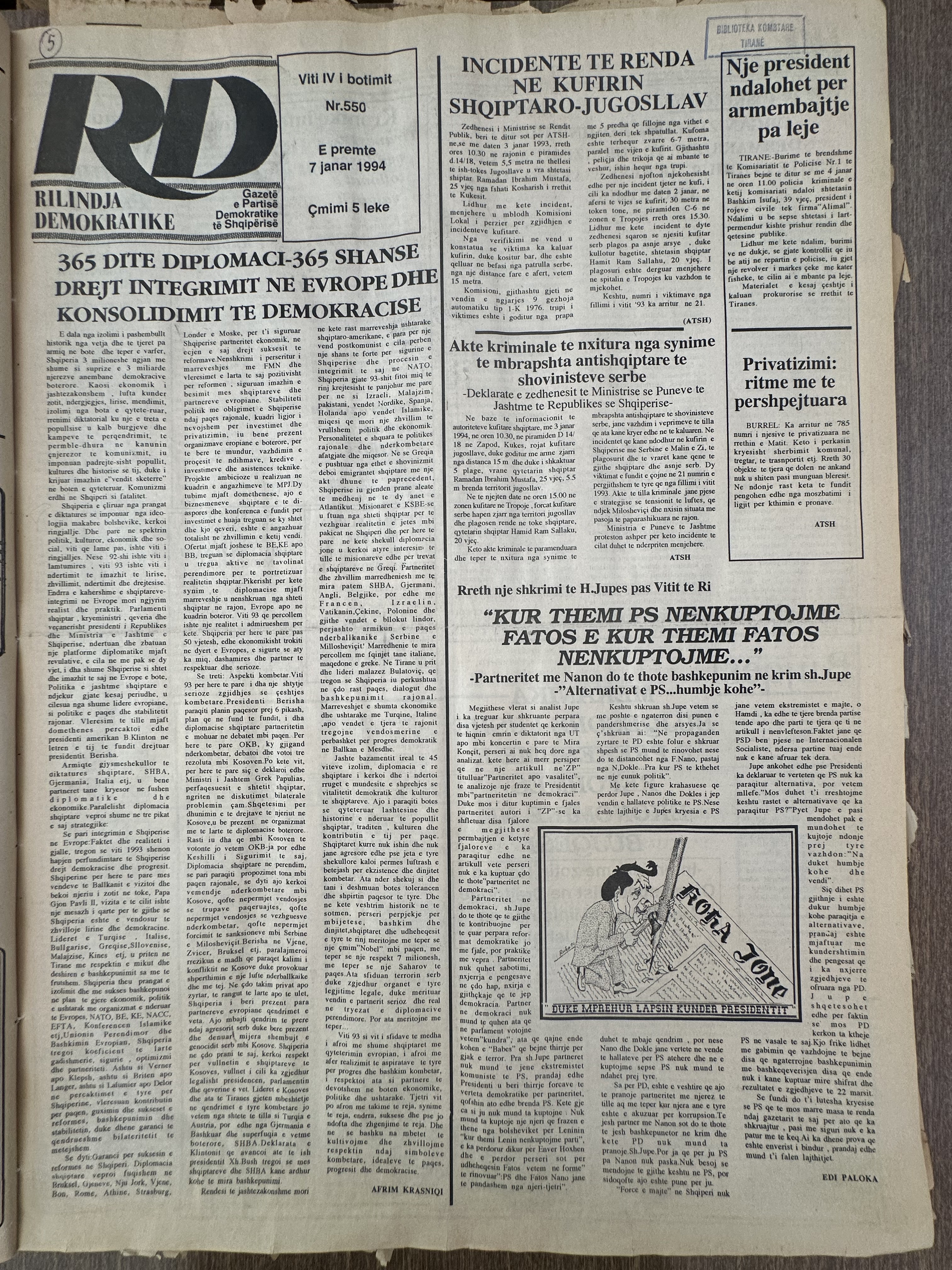 Rilindja Demokratike 1994-01-07