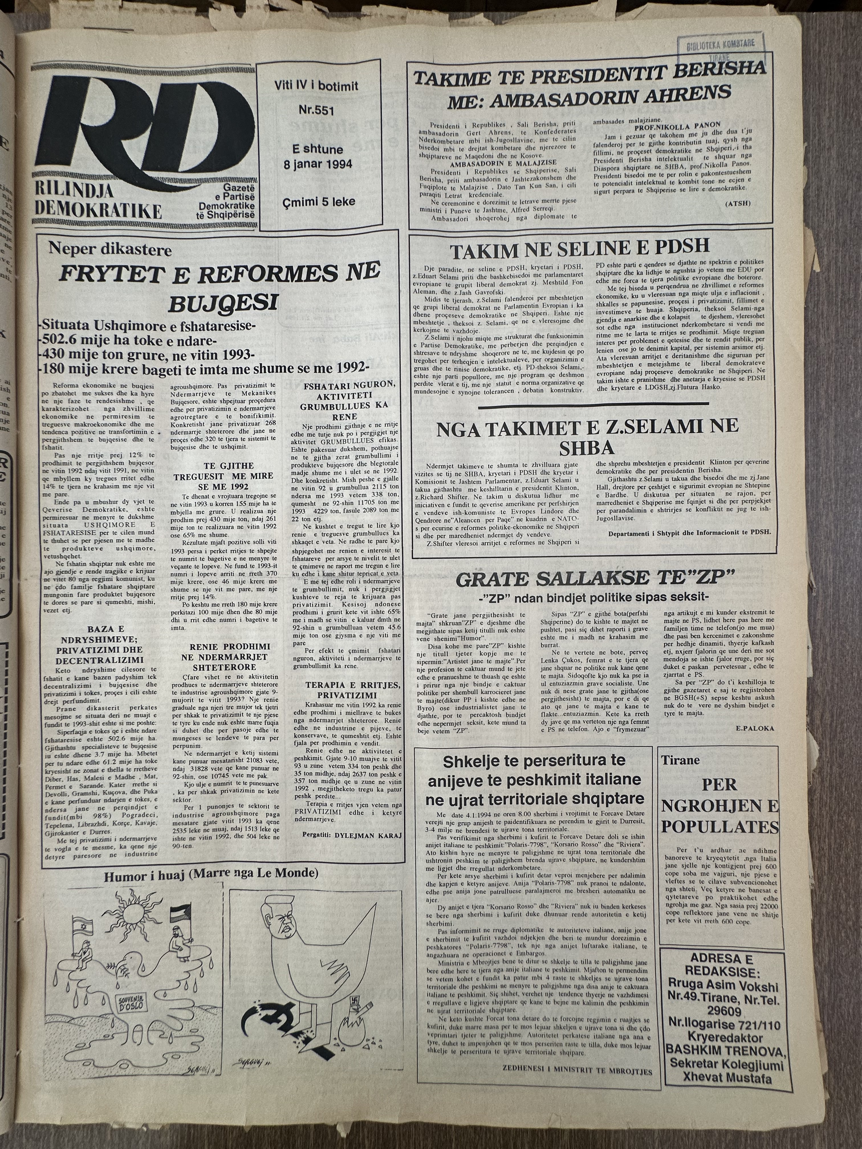 Rilindja Demokratike 1994-01-08