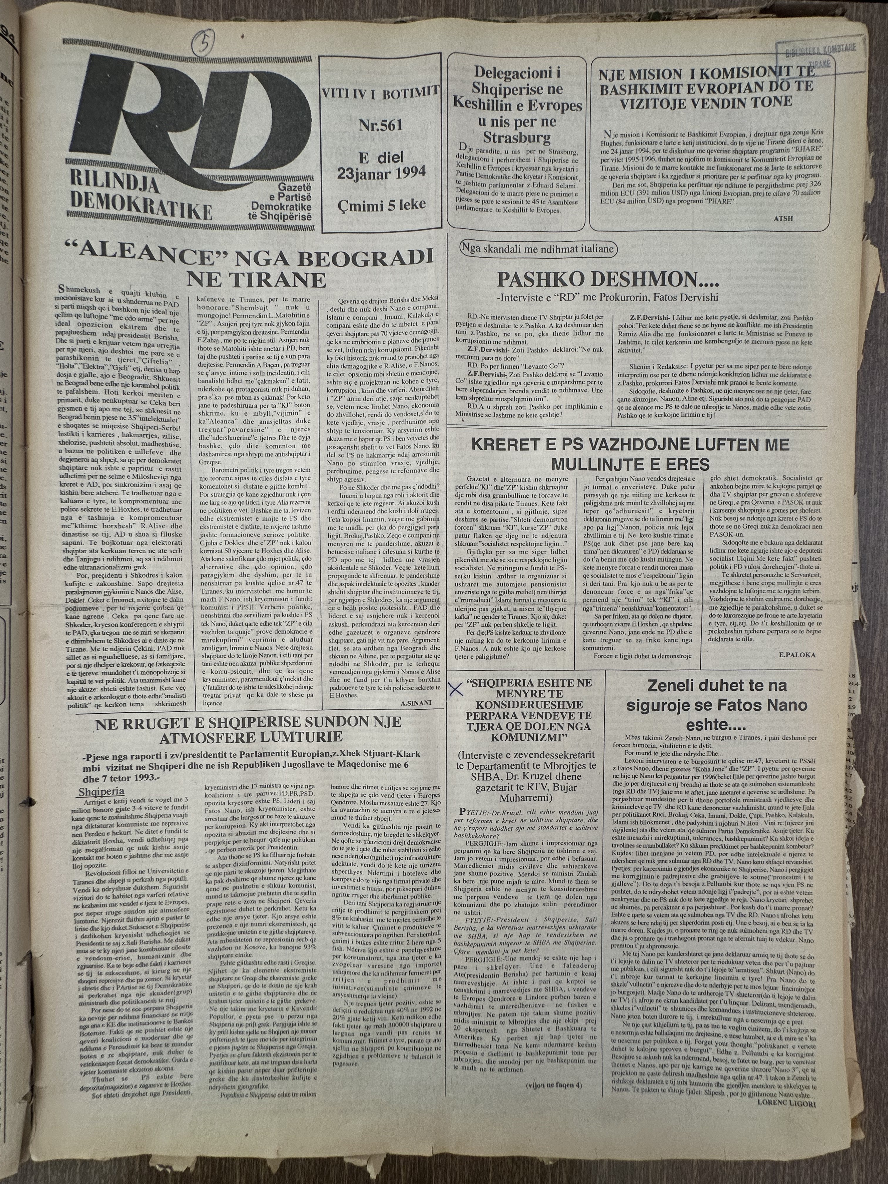 Rilindja Demokratike 1994-01-23