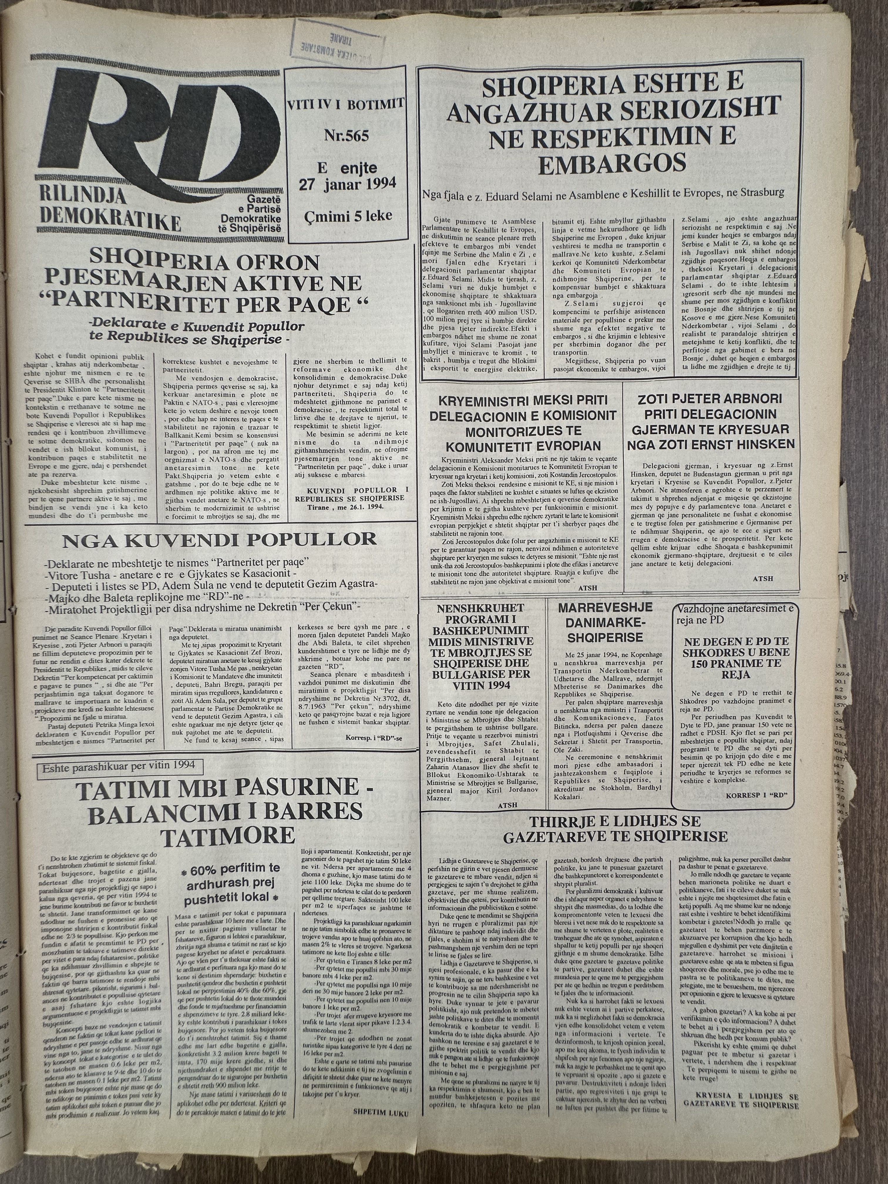 Rilindja Demokratike 1994-01-27