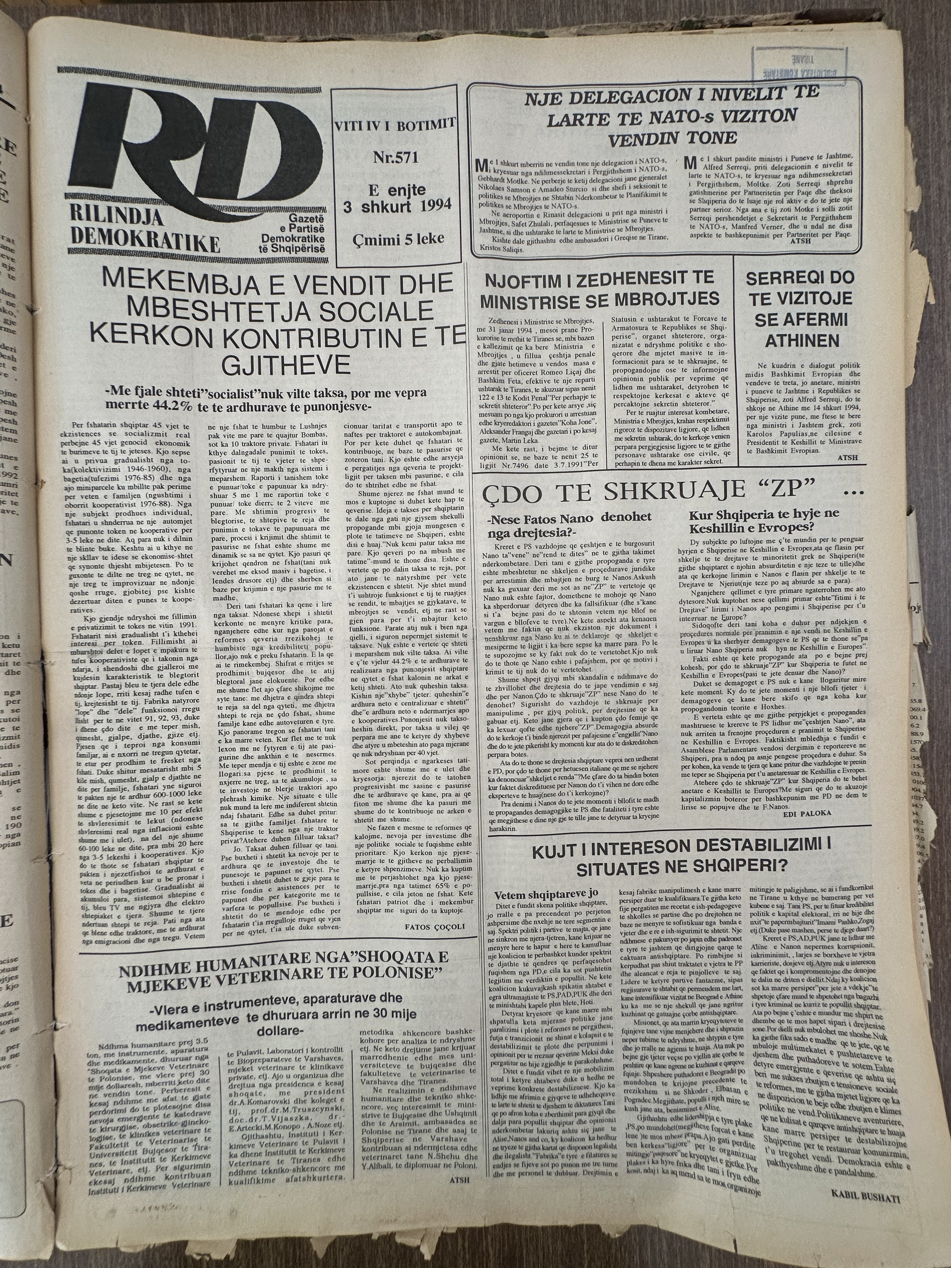 Rilindja Demokratike 1994-02-03