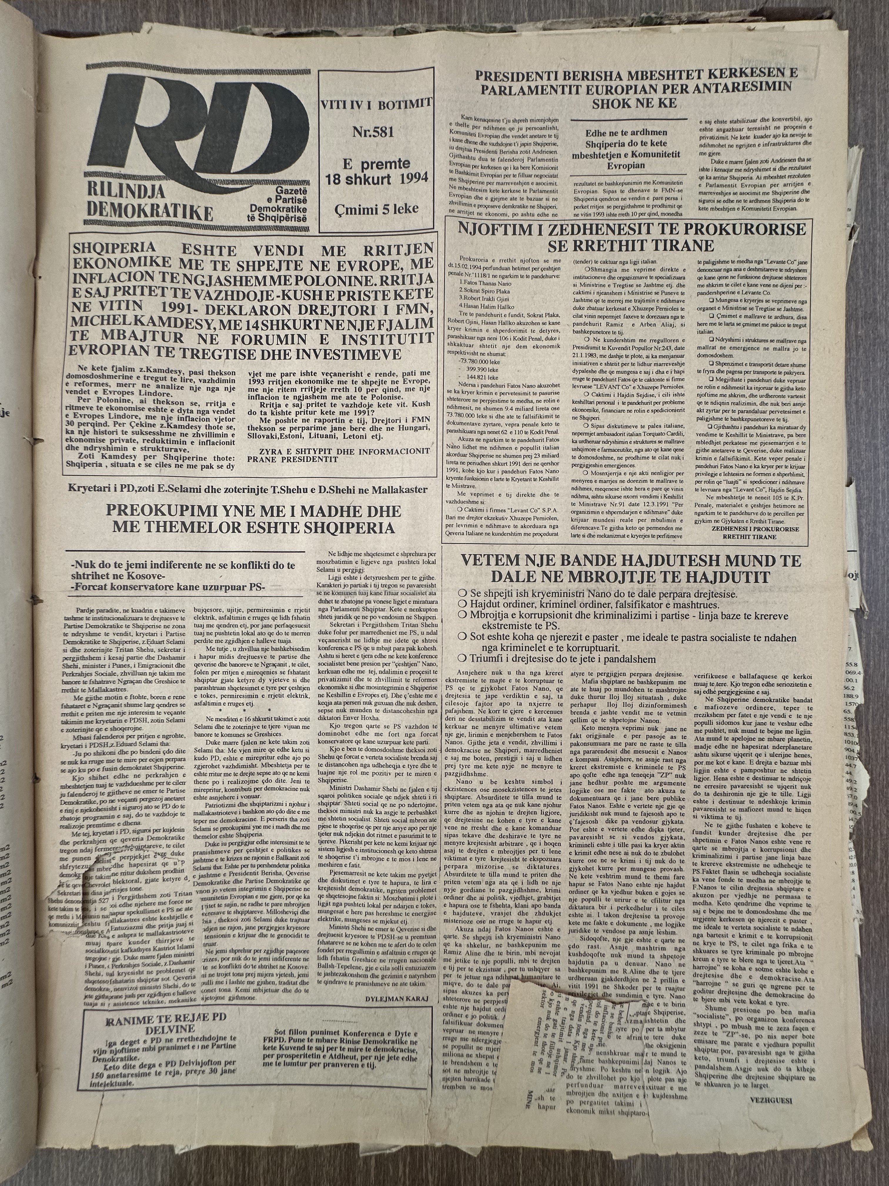 Rilindja Demokratike 1994-02-18