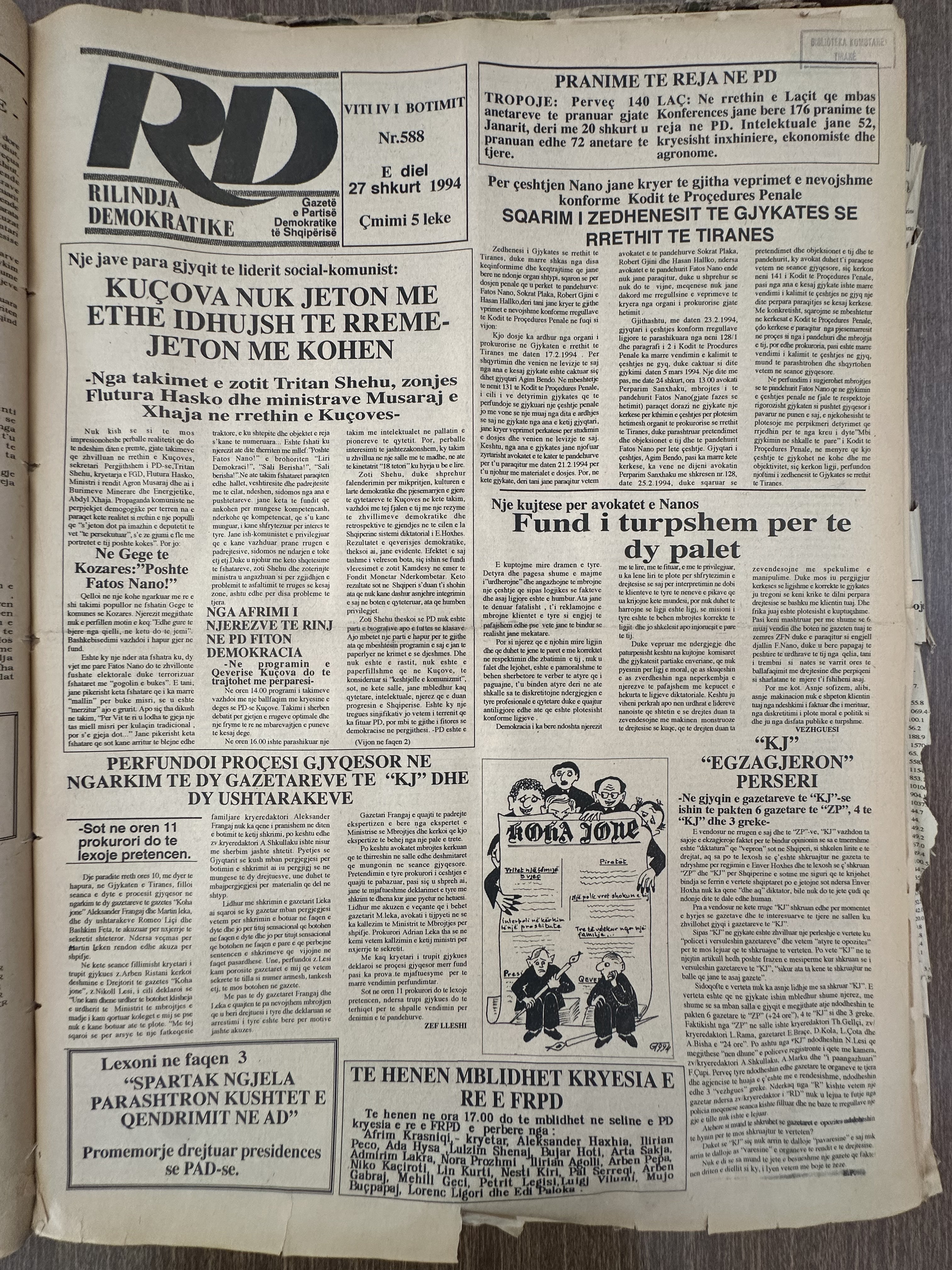 Rilindja Demokratike 1994-02-27