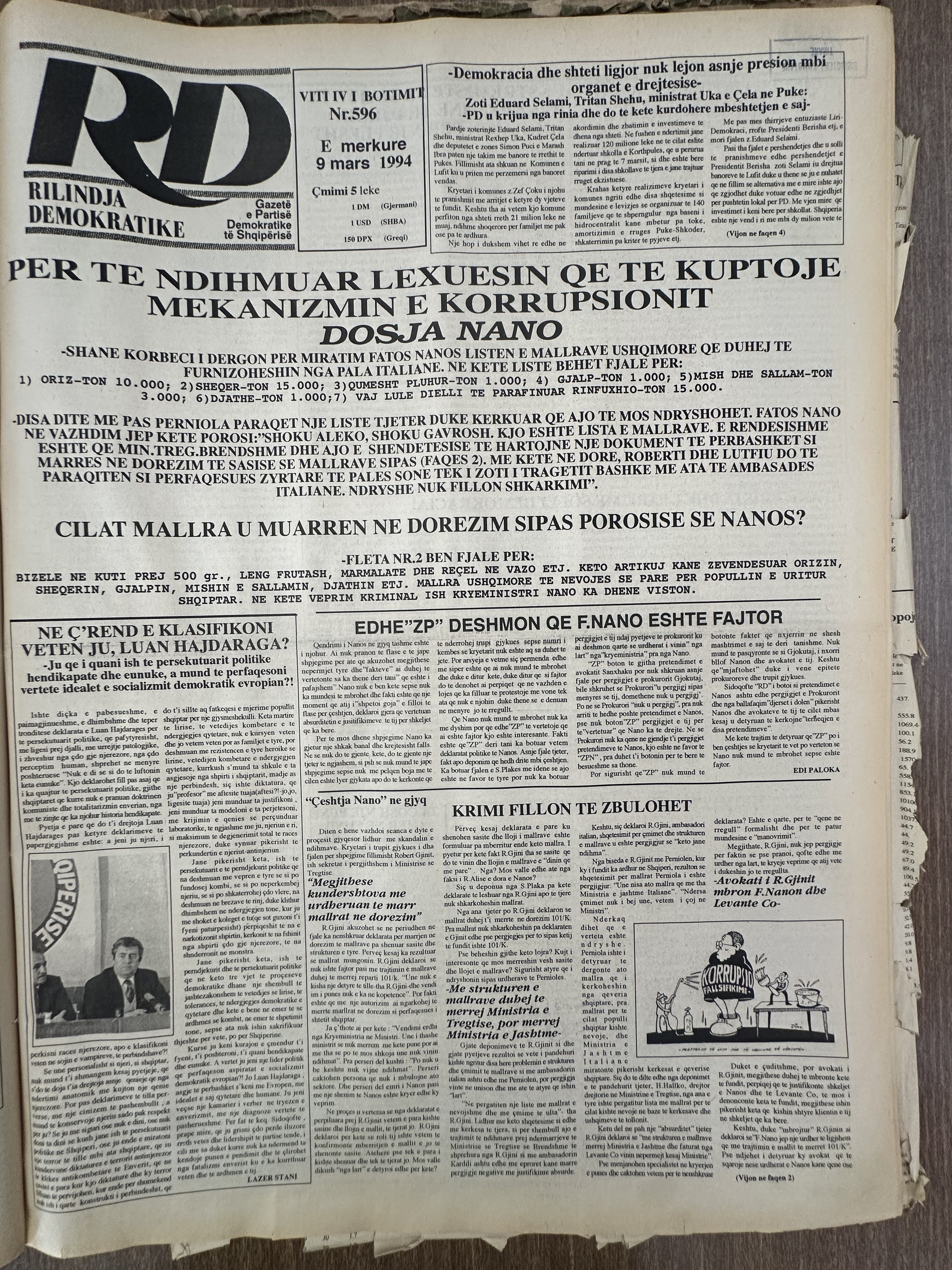 Rilindja Demokratike 1994-03-09