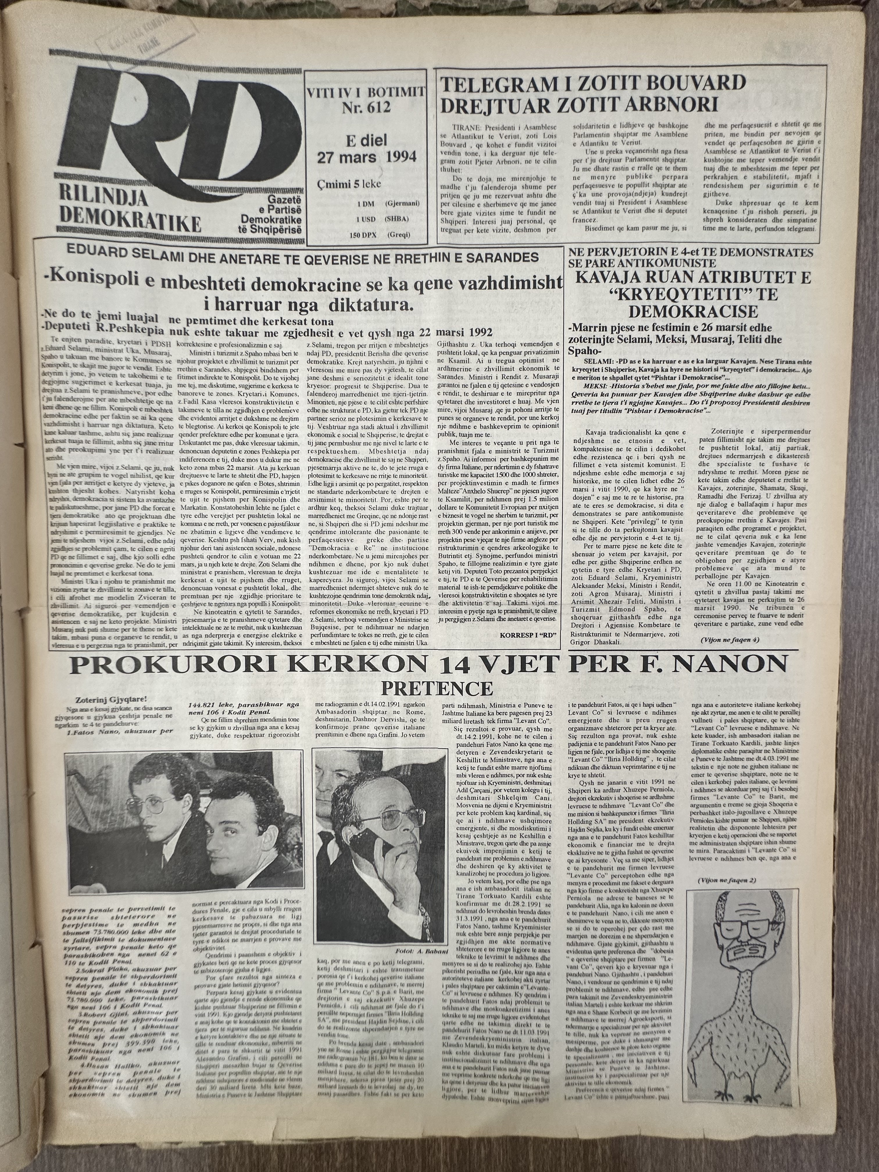 Rilindja Demokratike 1994-03-27
