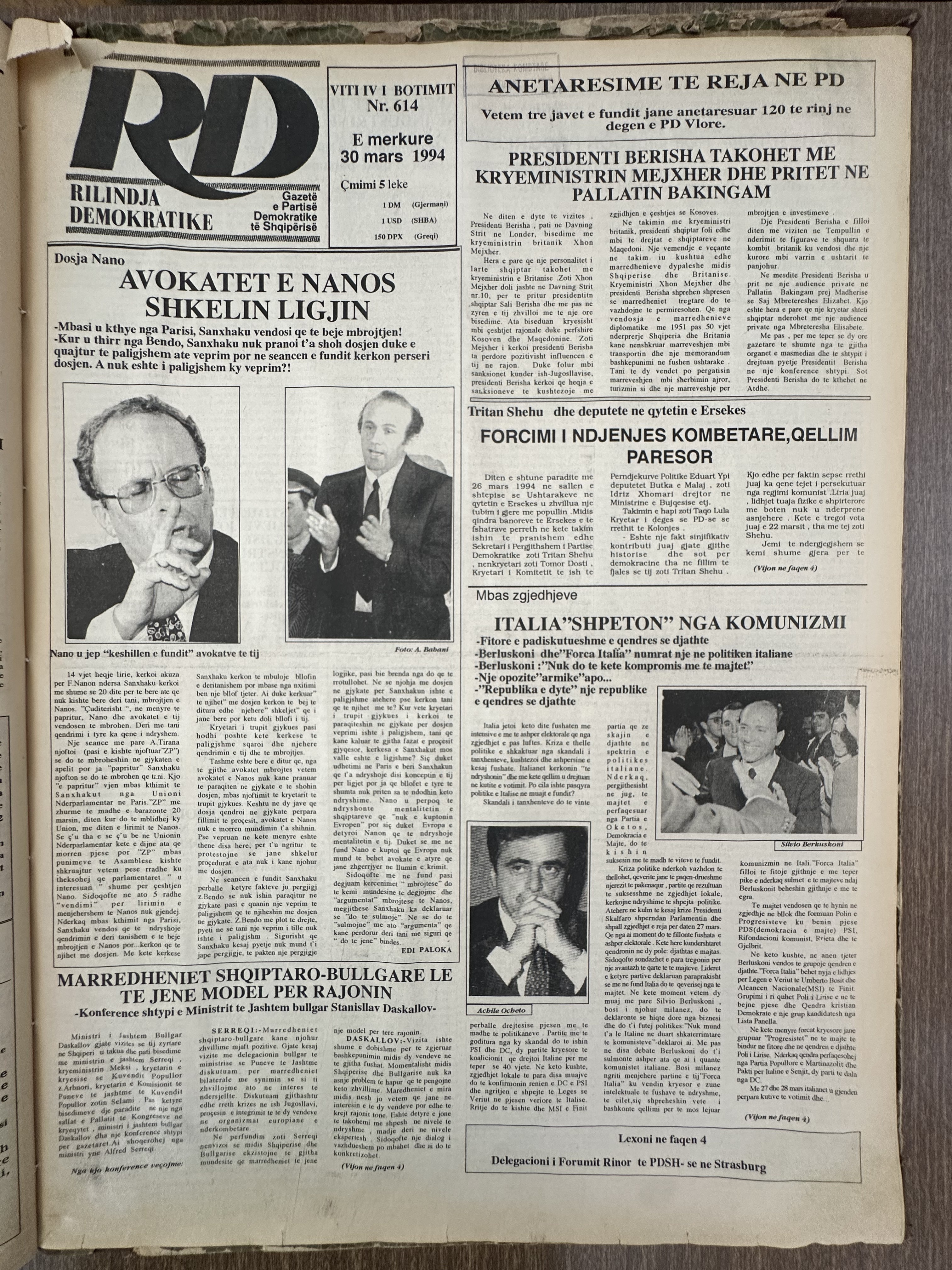 Rilindja Demokratike 1994-03-30