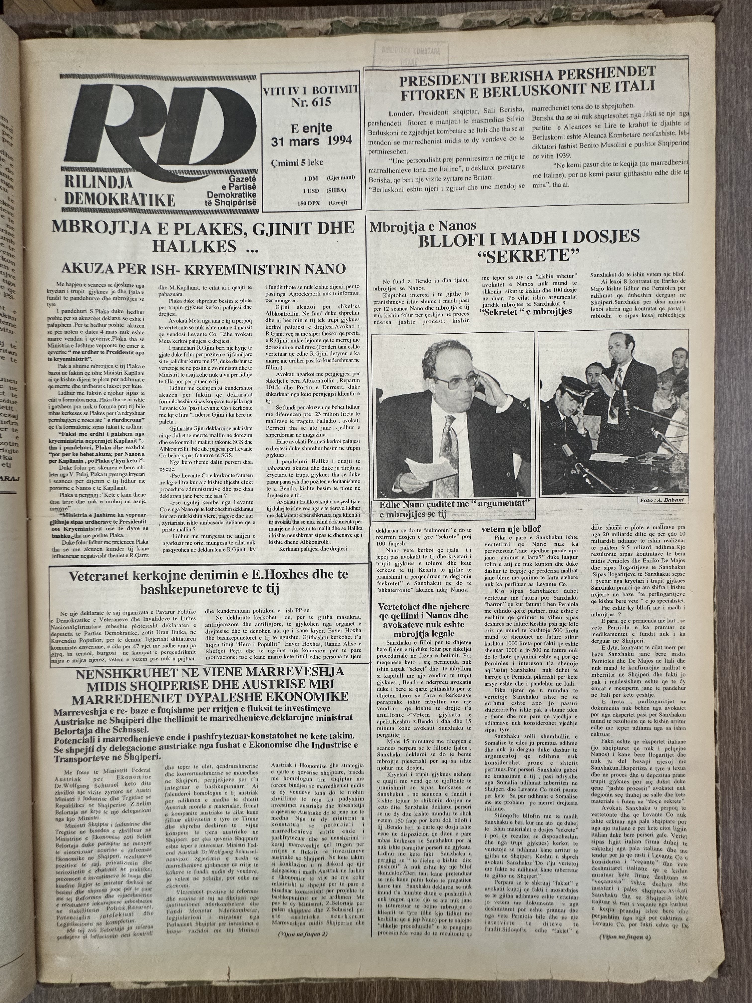Rilindja Demokratike 1994-03-31