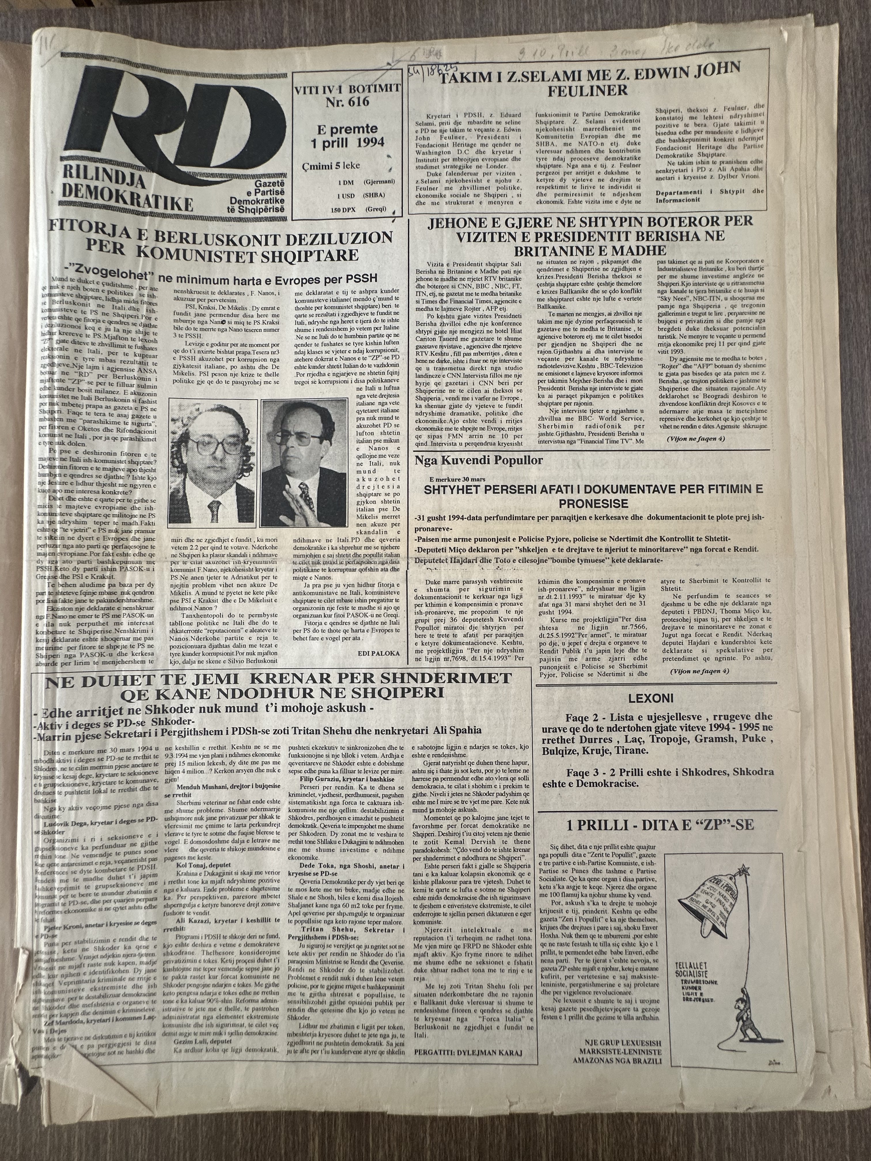 Rilindja Demokratike 1994-04-01