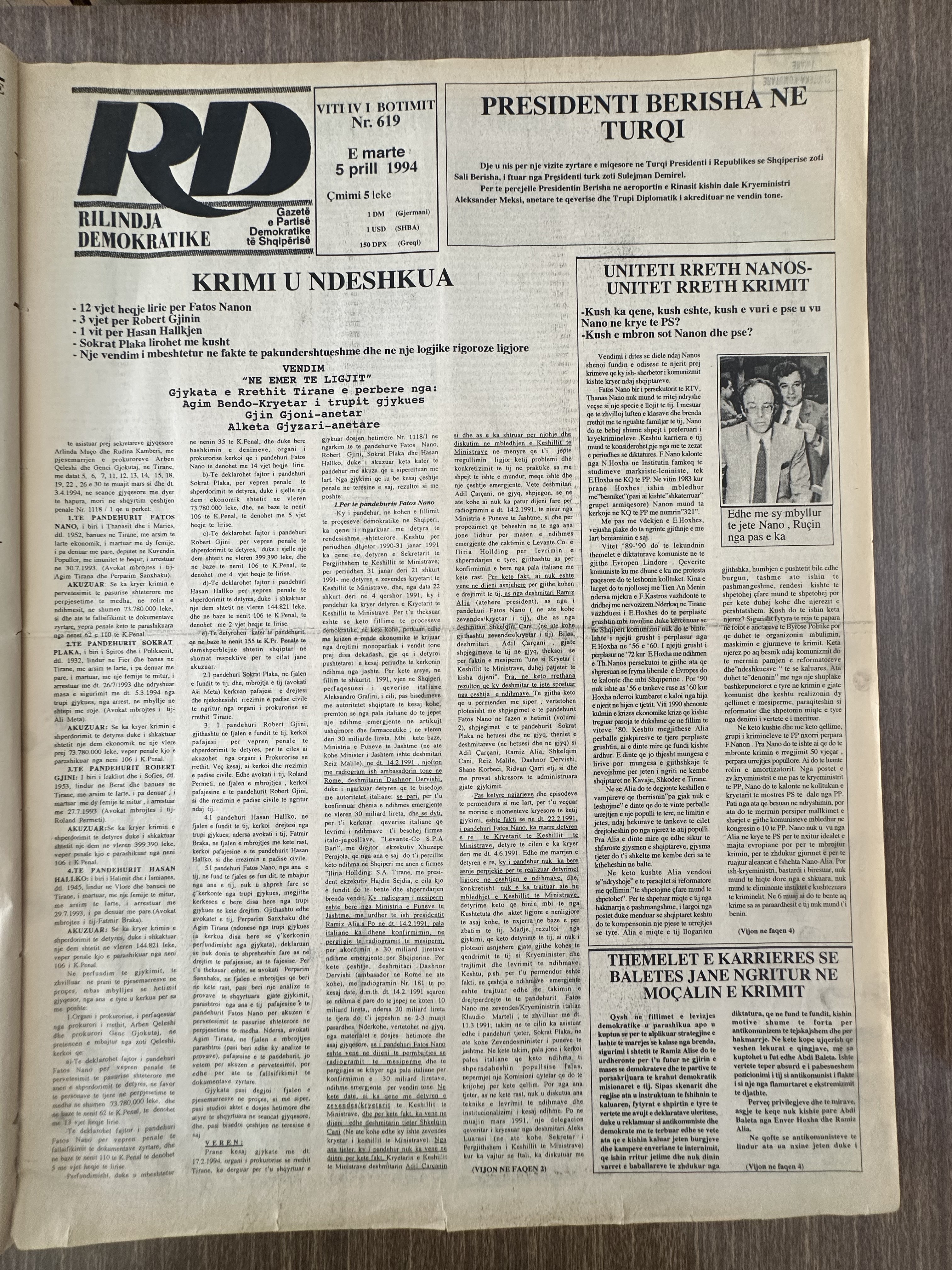 Rilindja Demokratike 1994-04-05