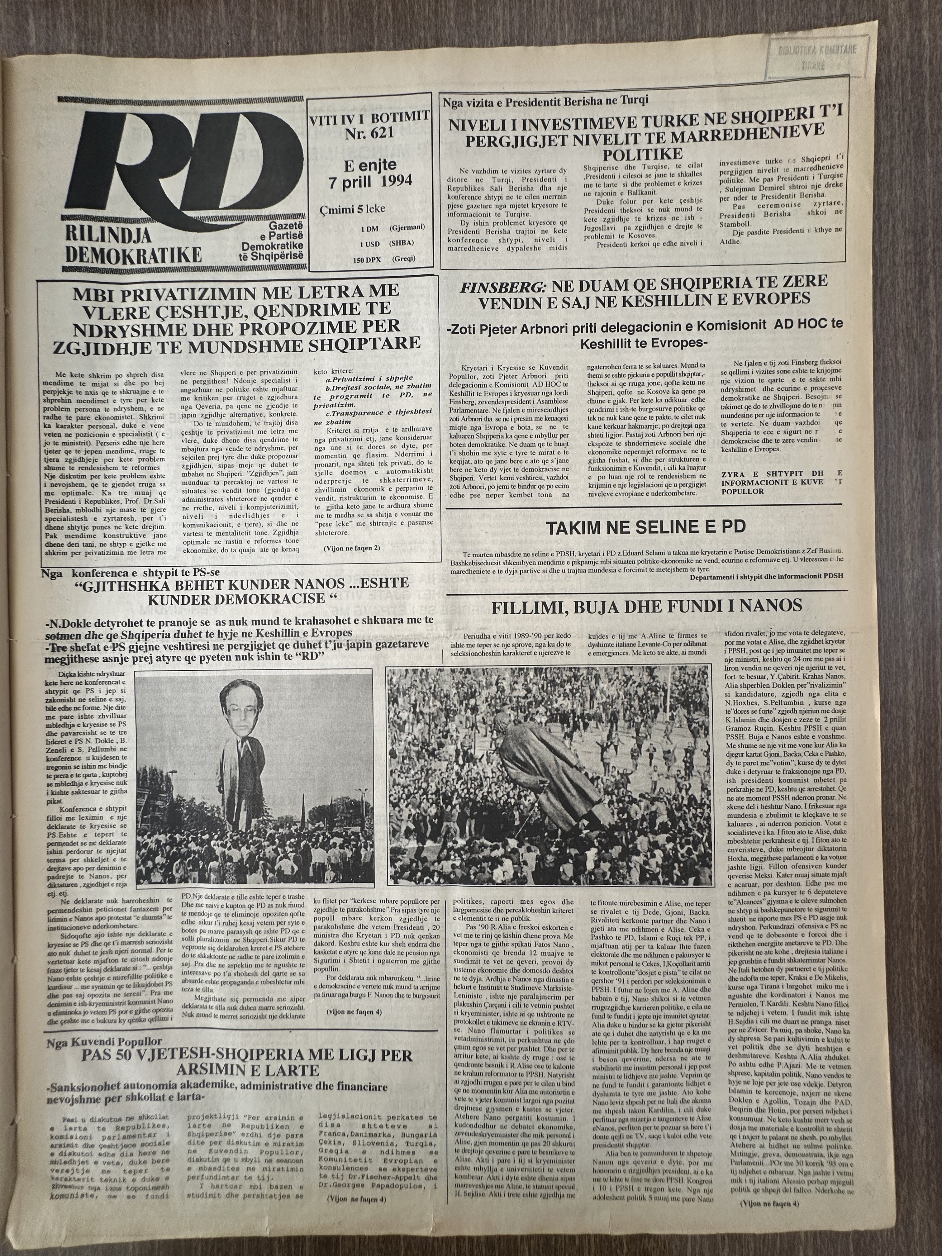 Rilindja Demokratike 1994-04-07