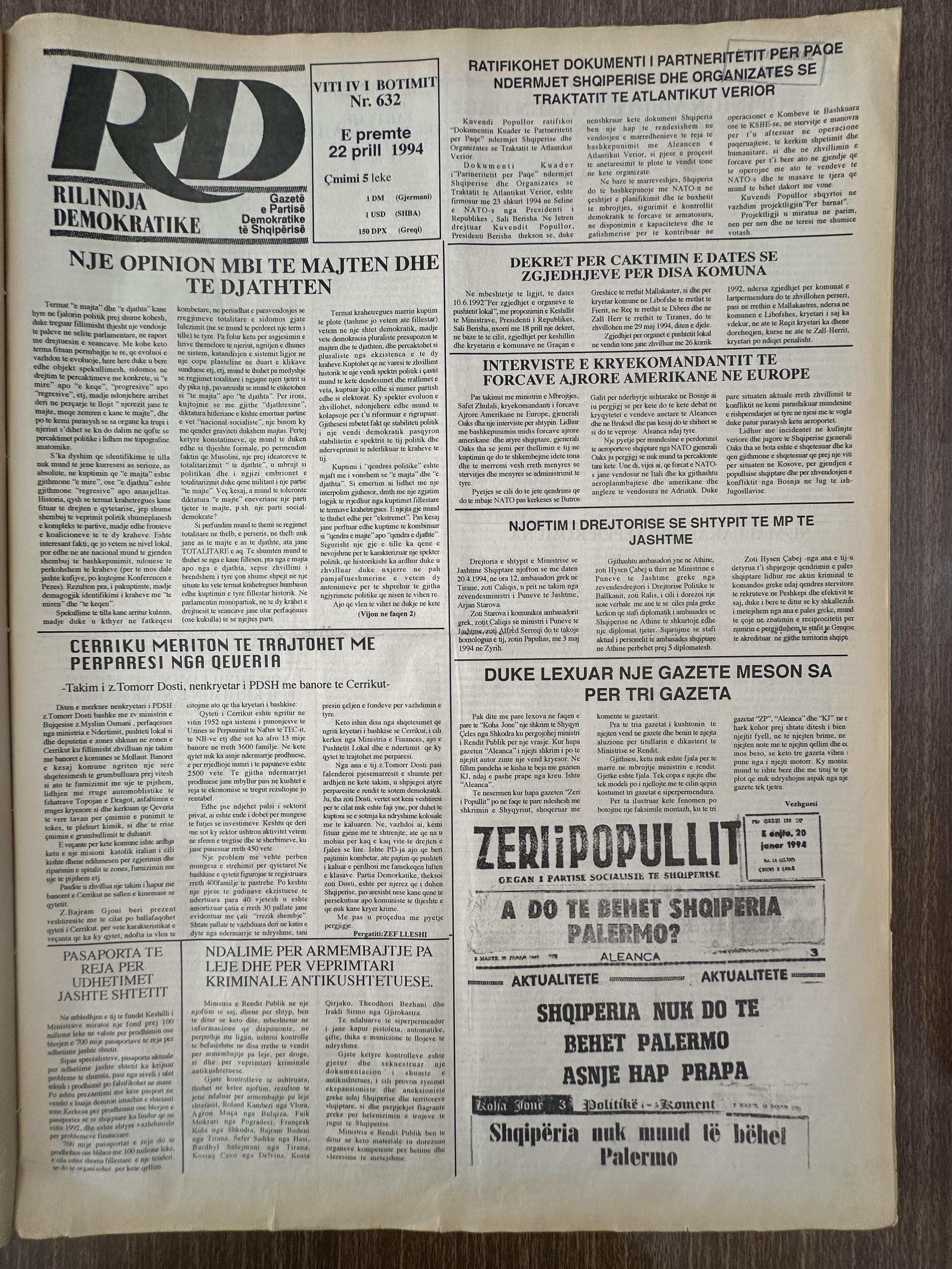 Rilindja Demokratike 1994-04-22