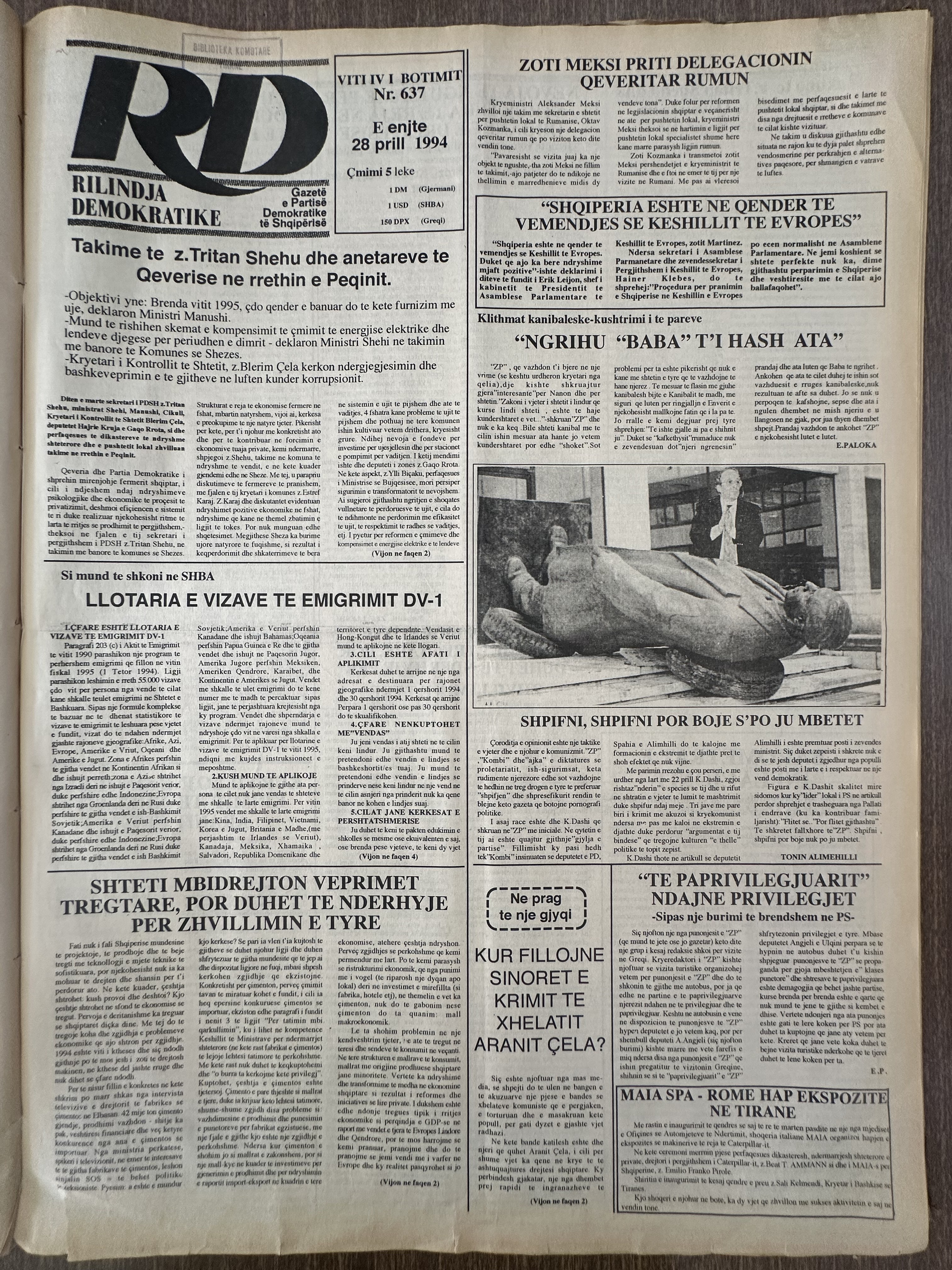 Rilindja Demokratike 1994-04-28