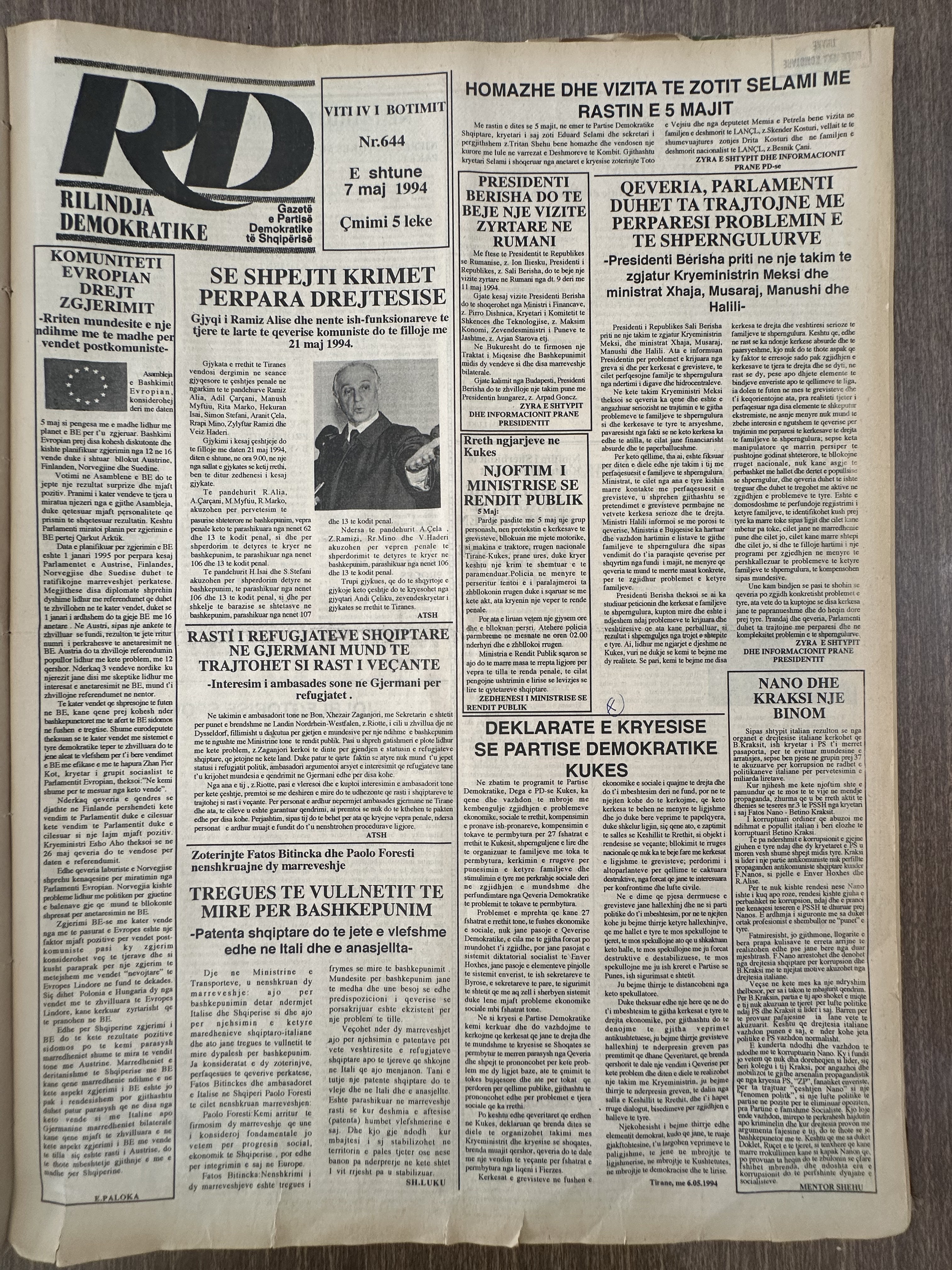 Rilindja Demokratike 1994-05-07