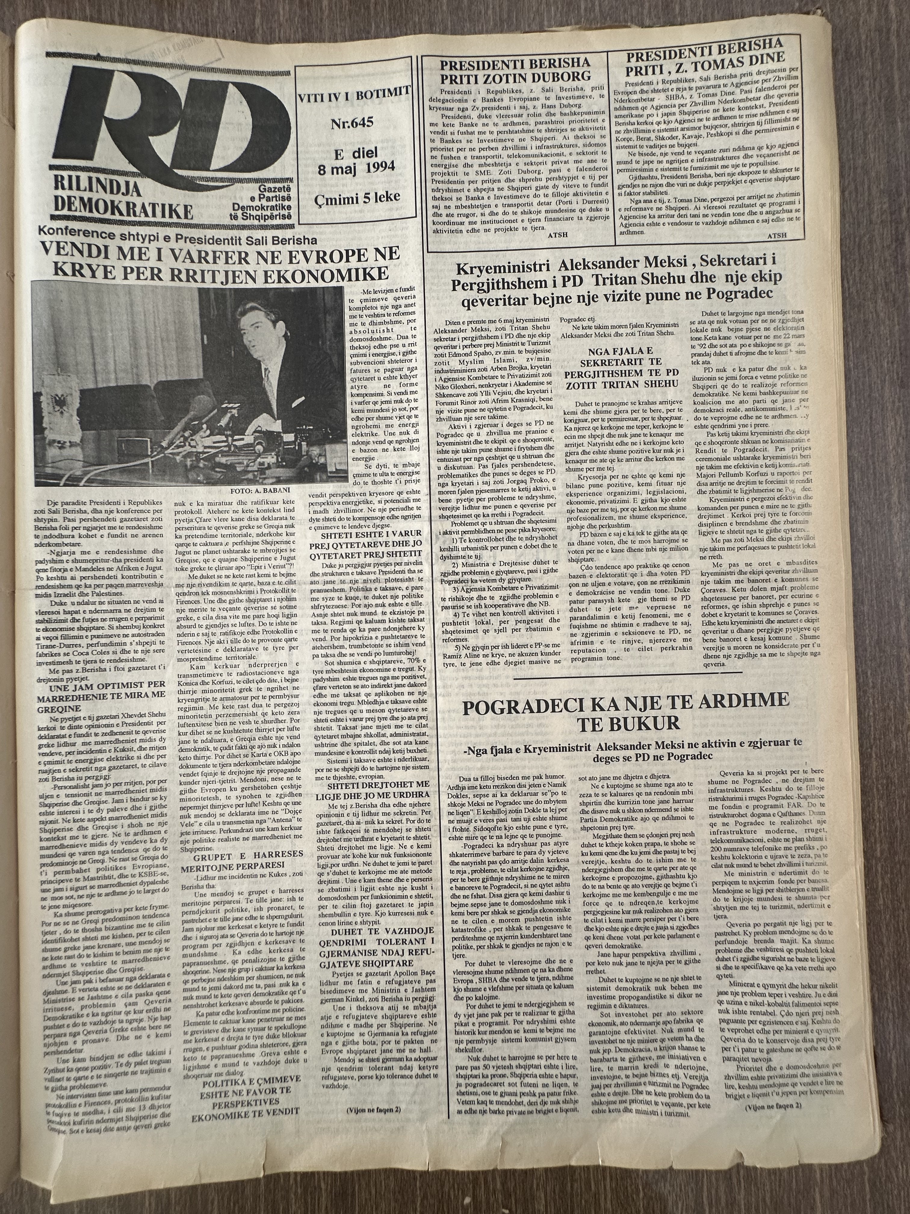 Rilindja Demokratike 1994-05-08