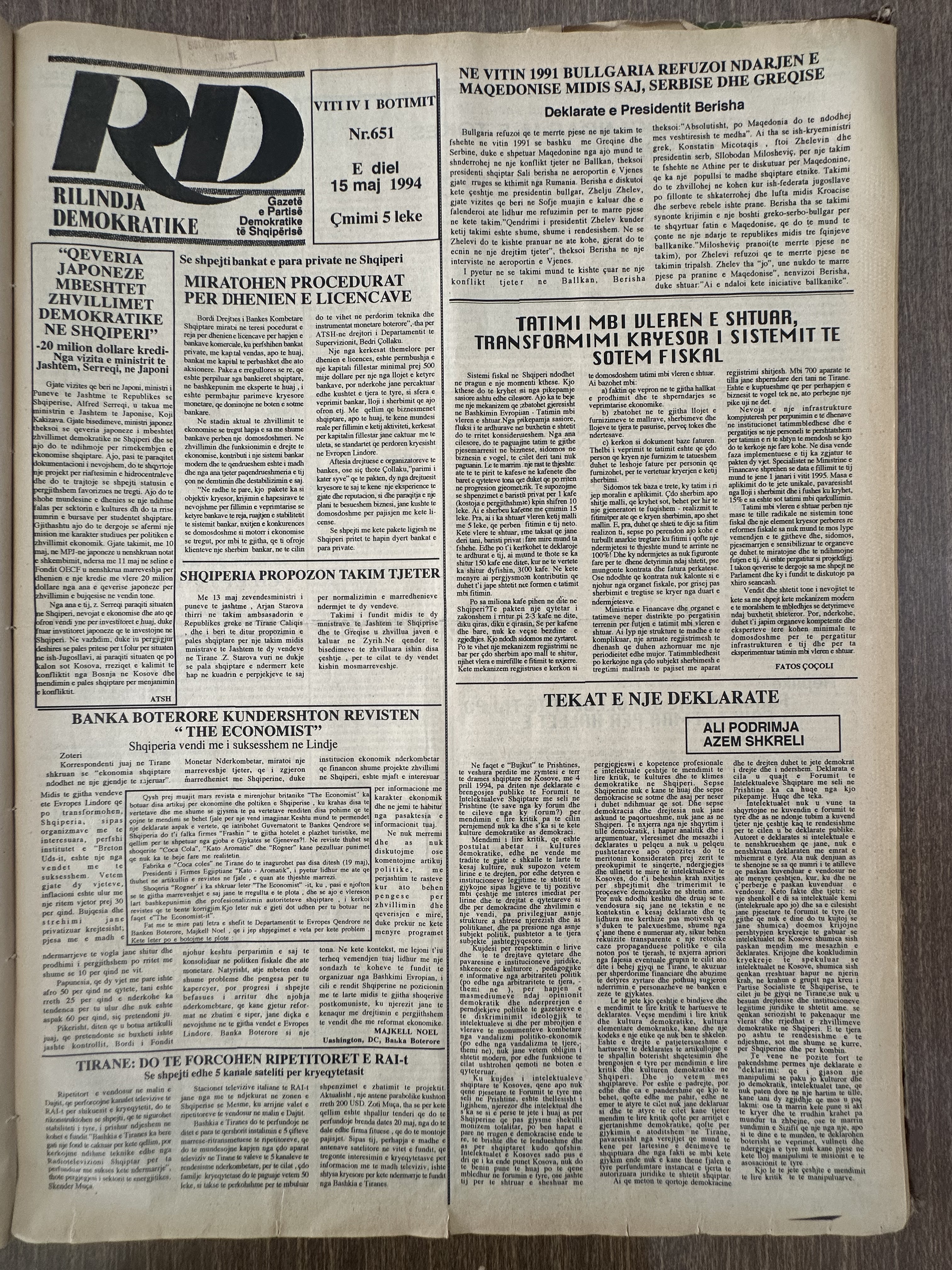 Rilindja Demokratike 1994-05-15