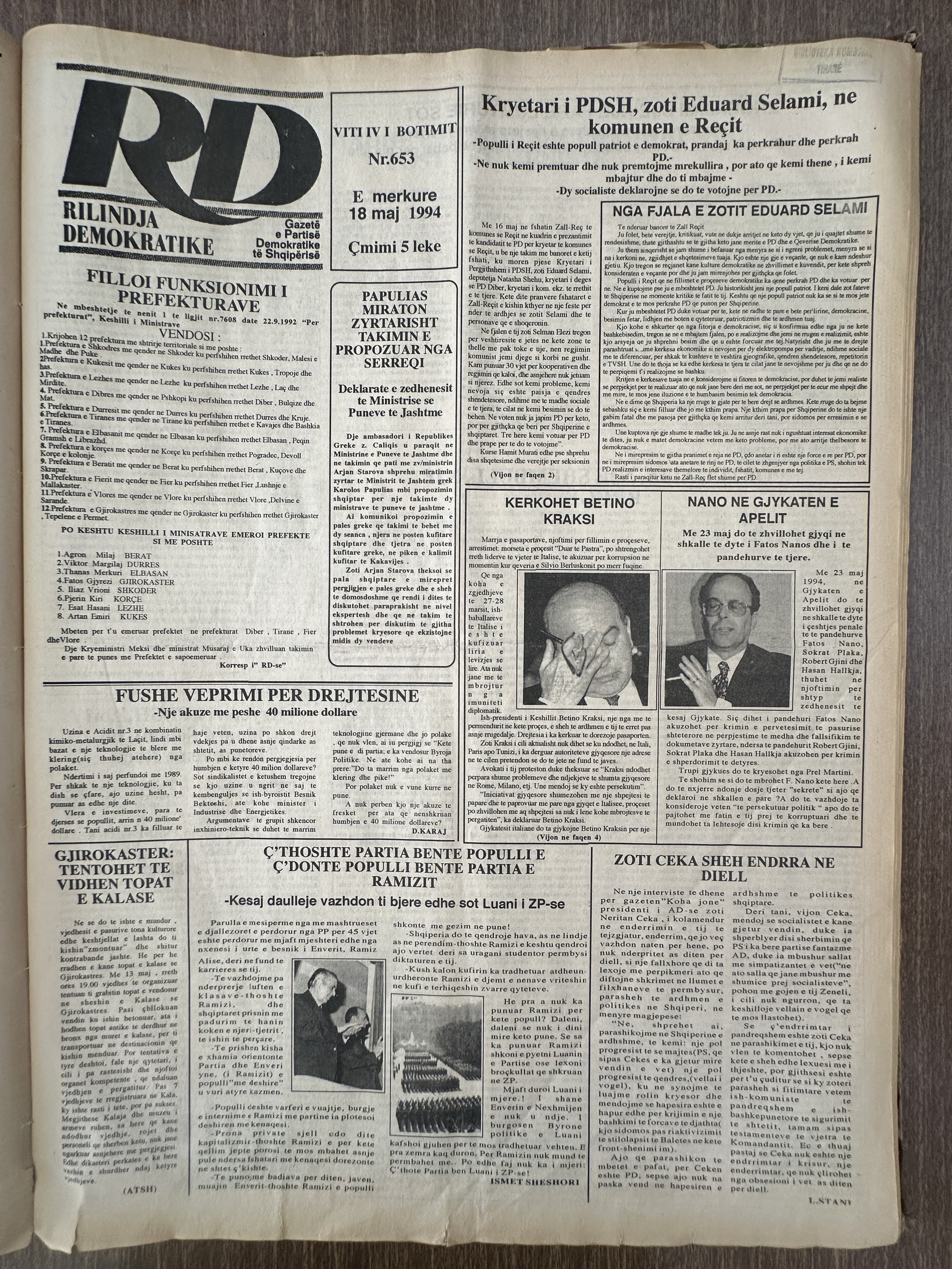 Rilindja Demokratike 1994-05-18