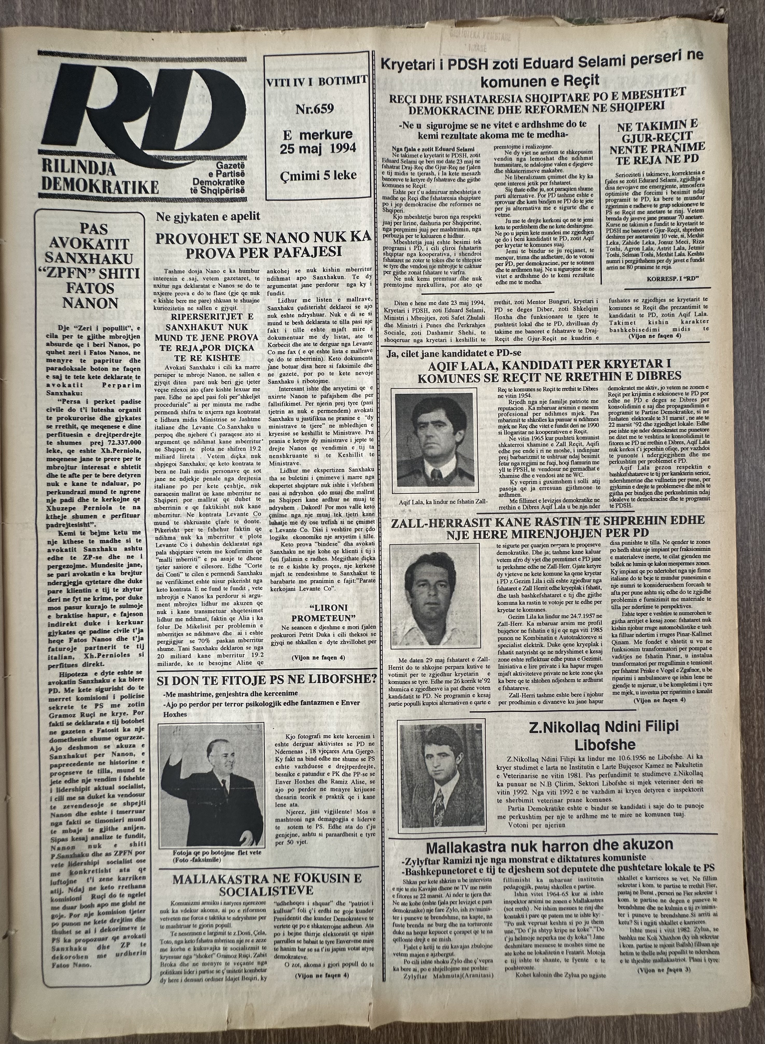 Rilindja Demokratike 1994-05-25