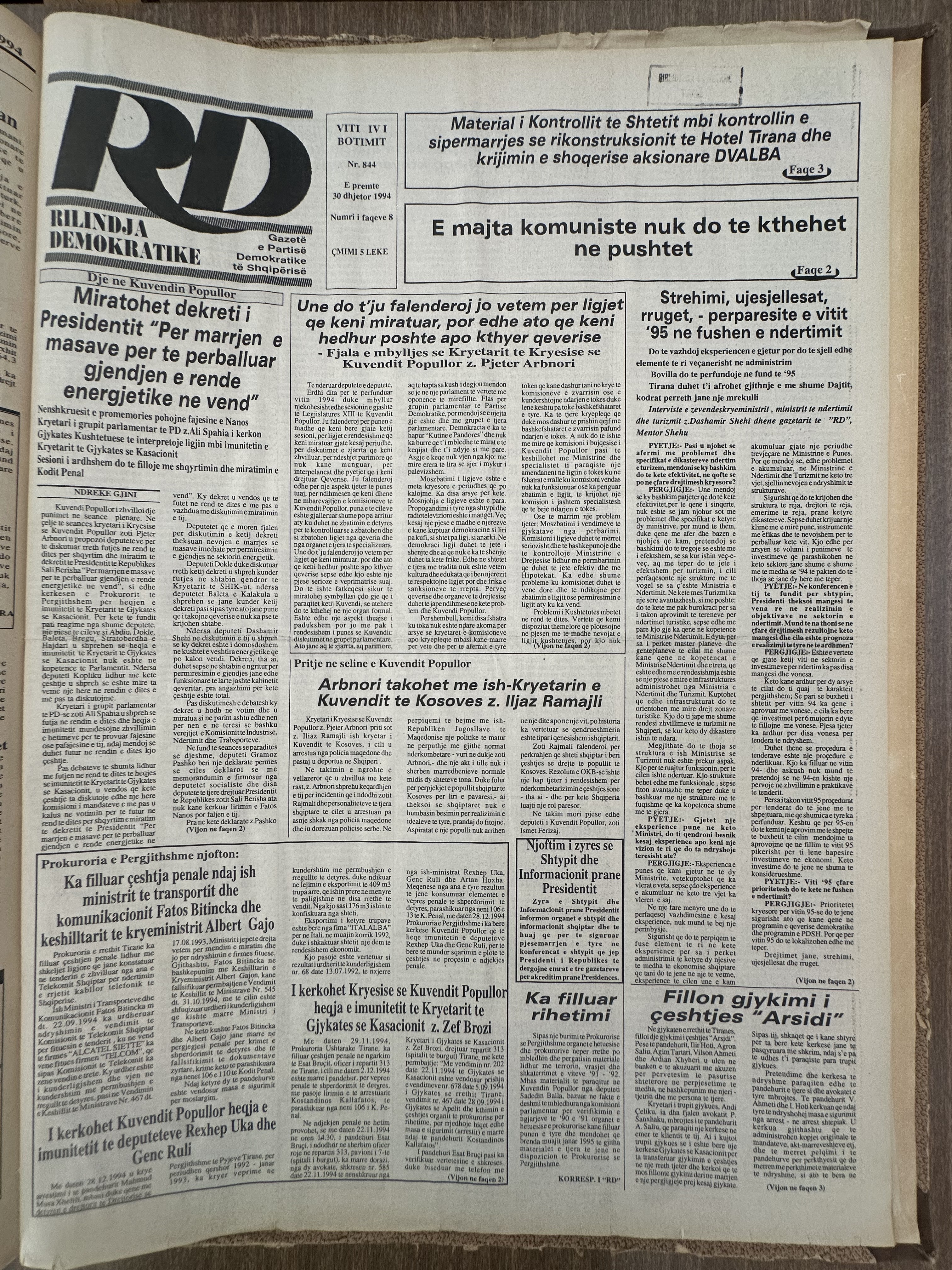 Rilindja Demokratike 1994-12-30