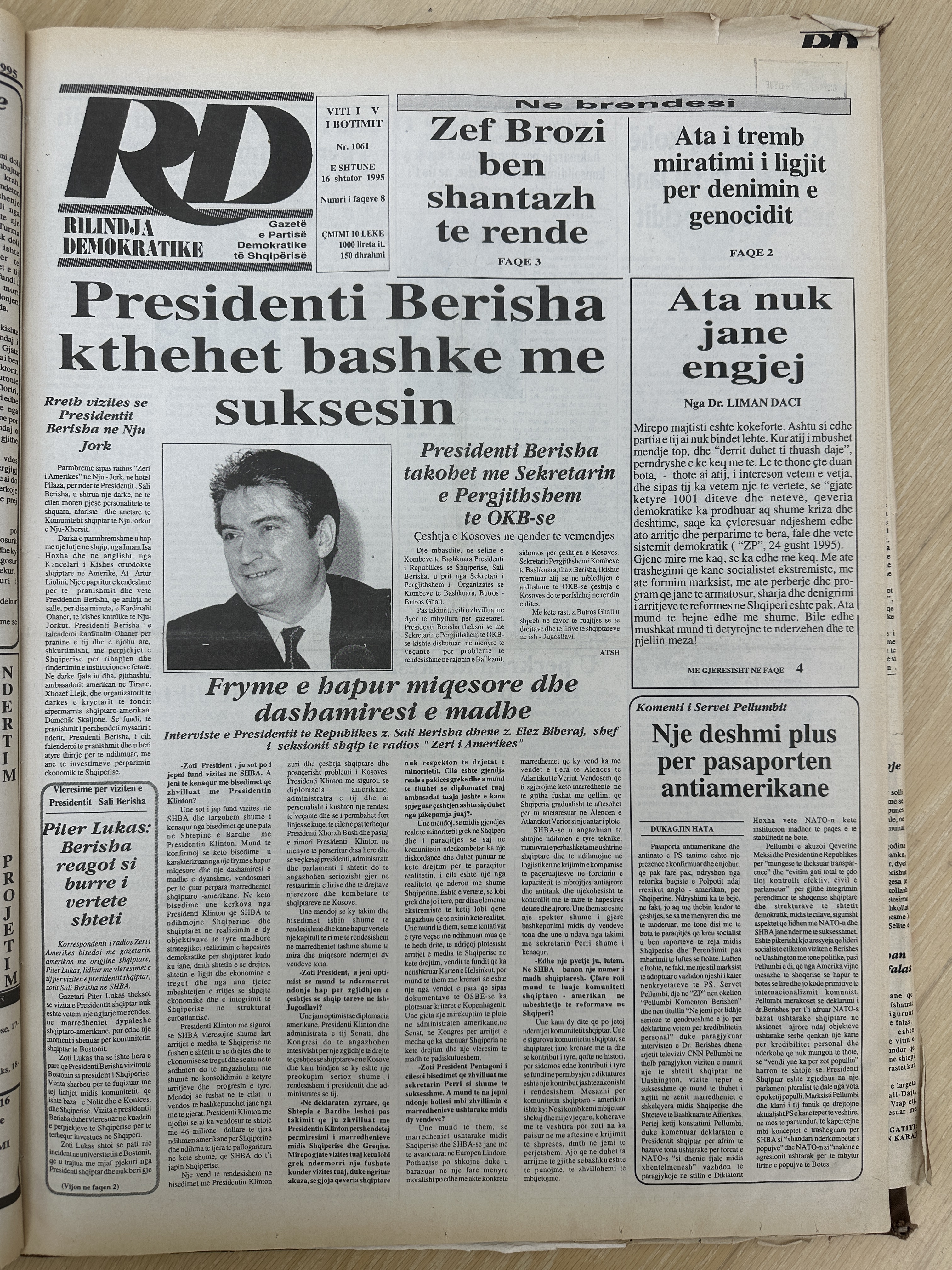 Rilindja Demokratike 1995-09-16