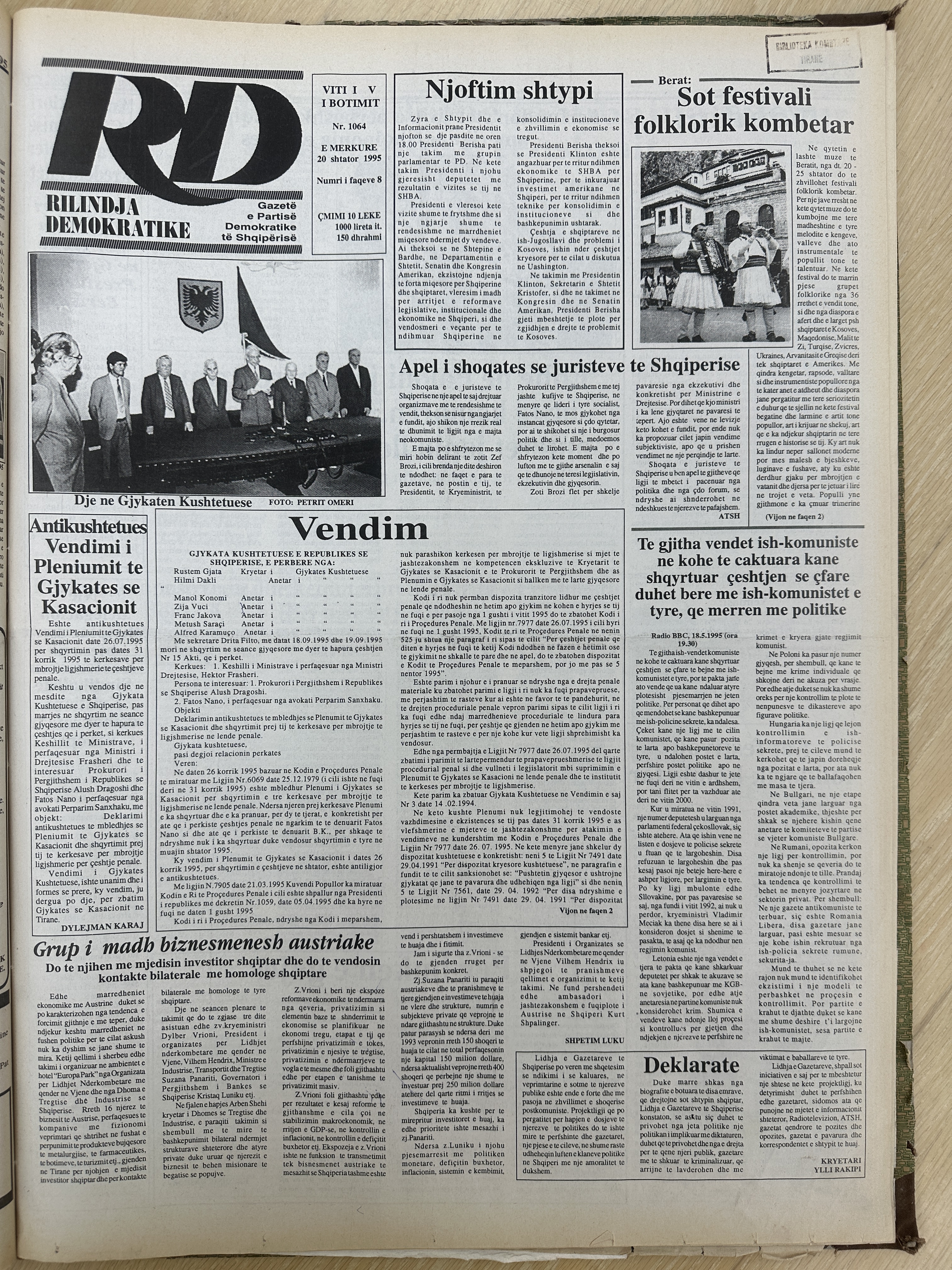 Rilindja Demokratike 1995-09-20