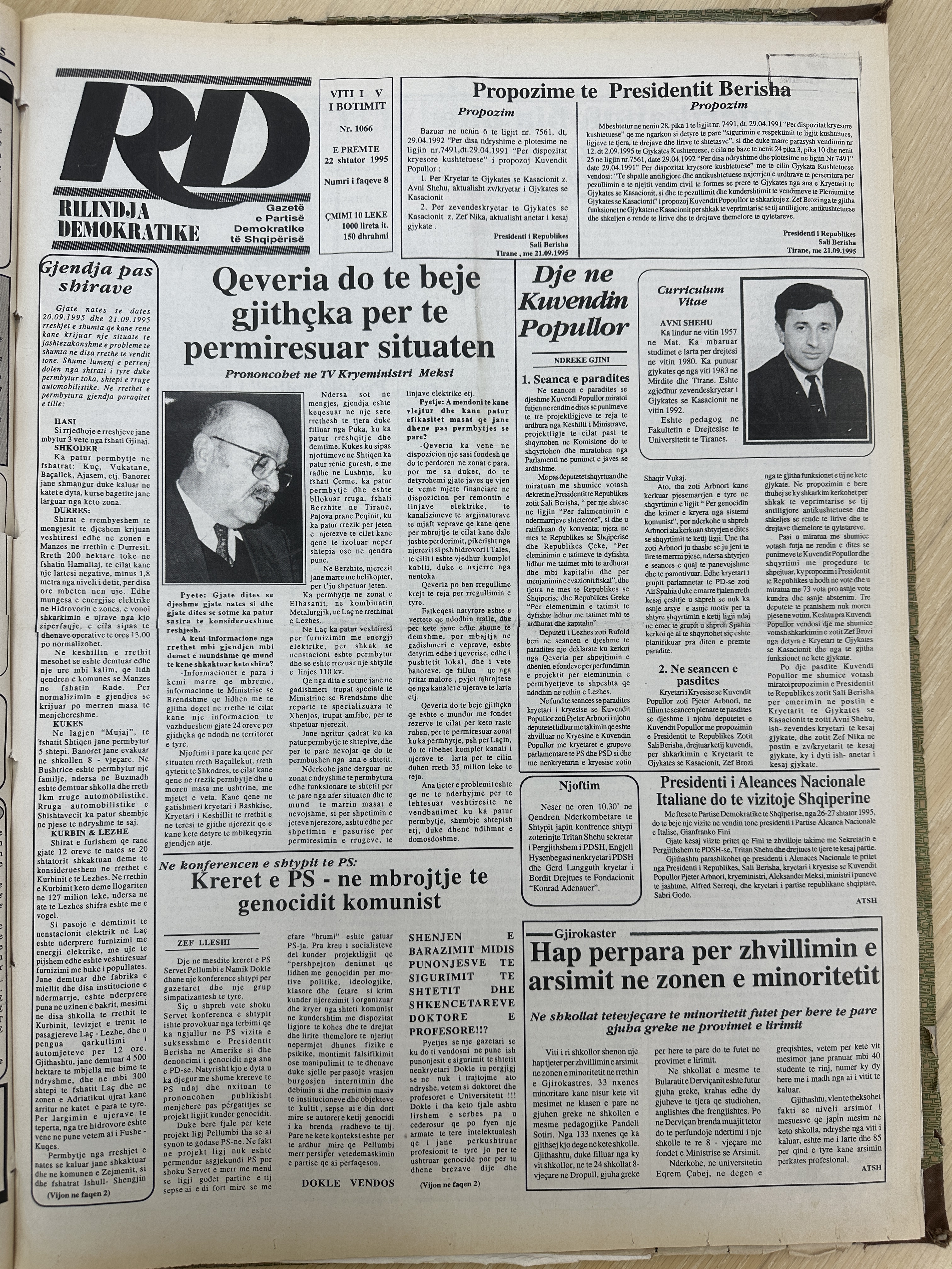 Rilindja Demokratike 1995-09-22