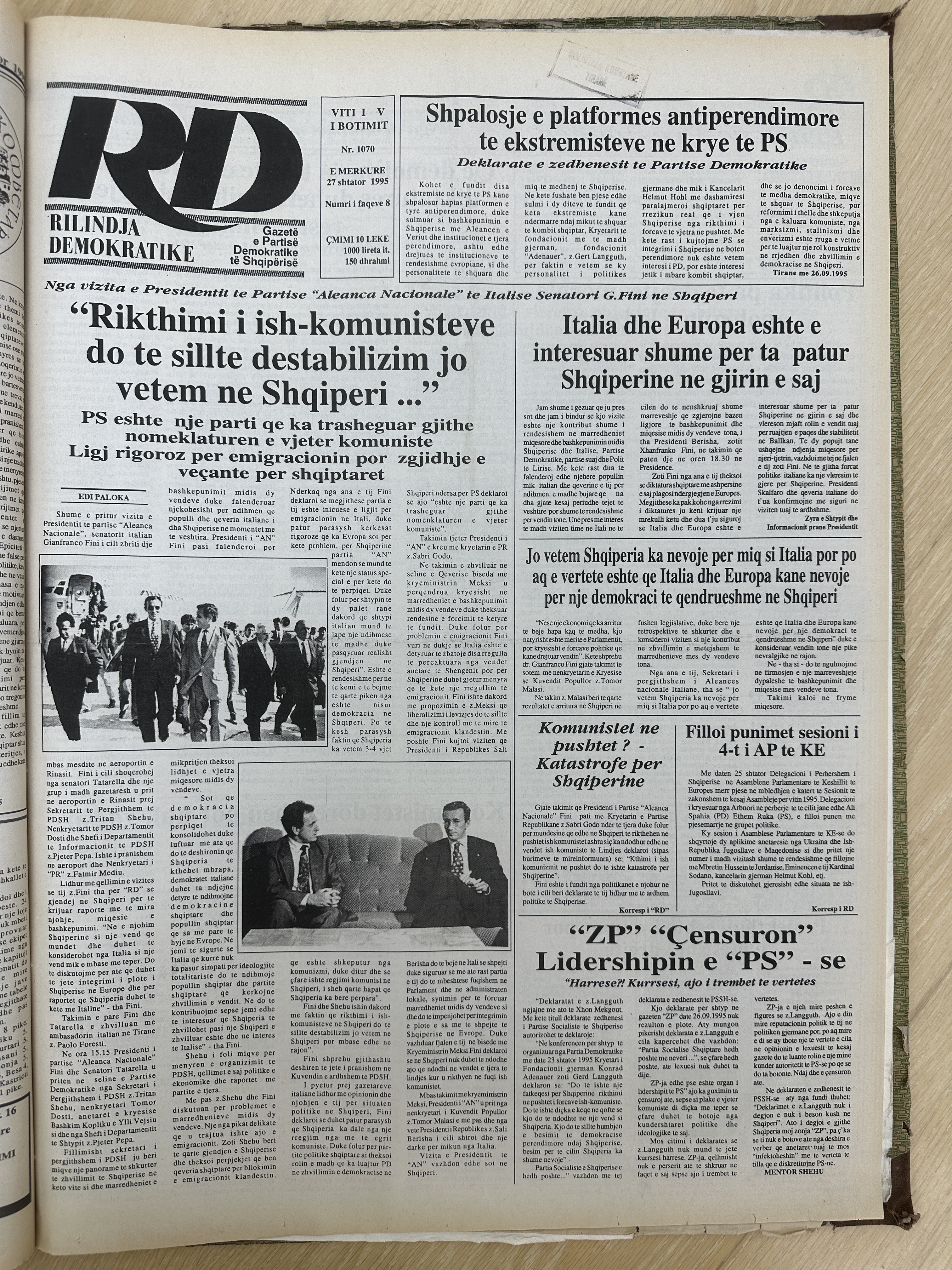 Rilindja Demokratike 1995-09-27