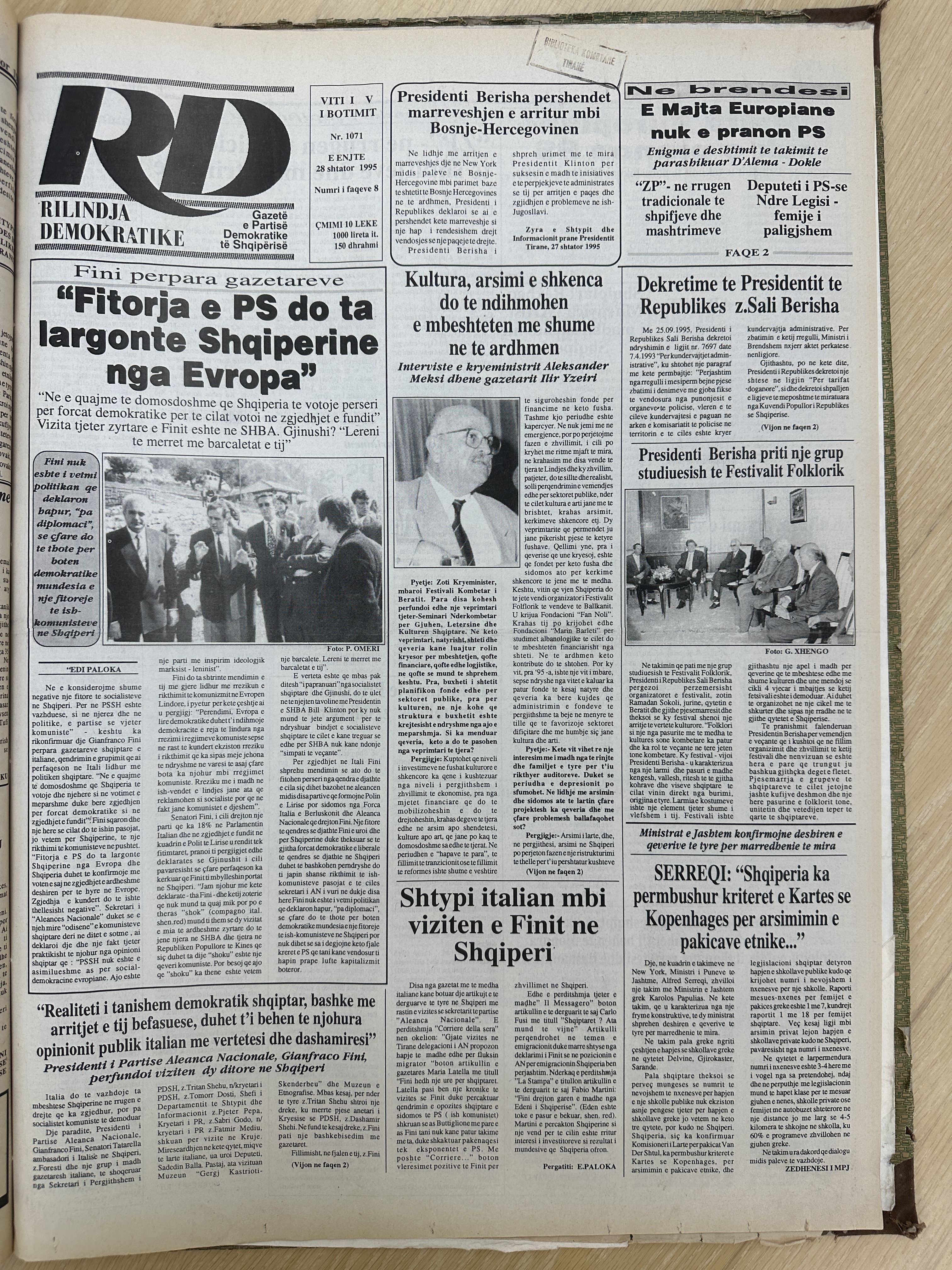 Rilindja Demokratike 1995-09-28
