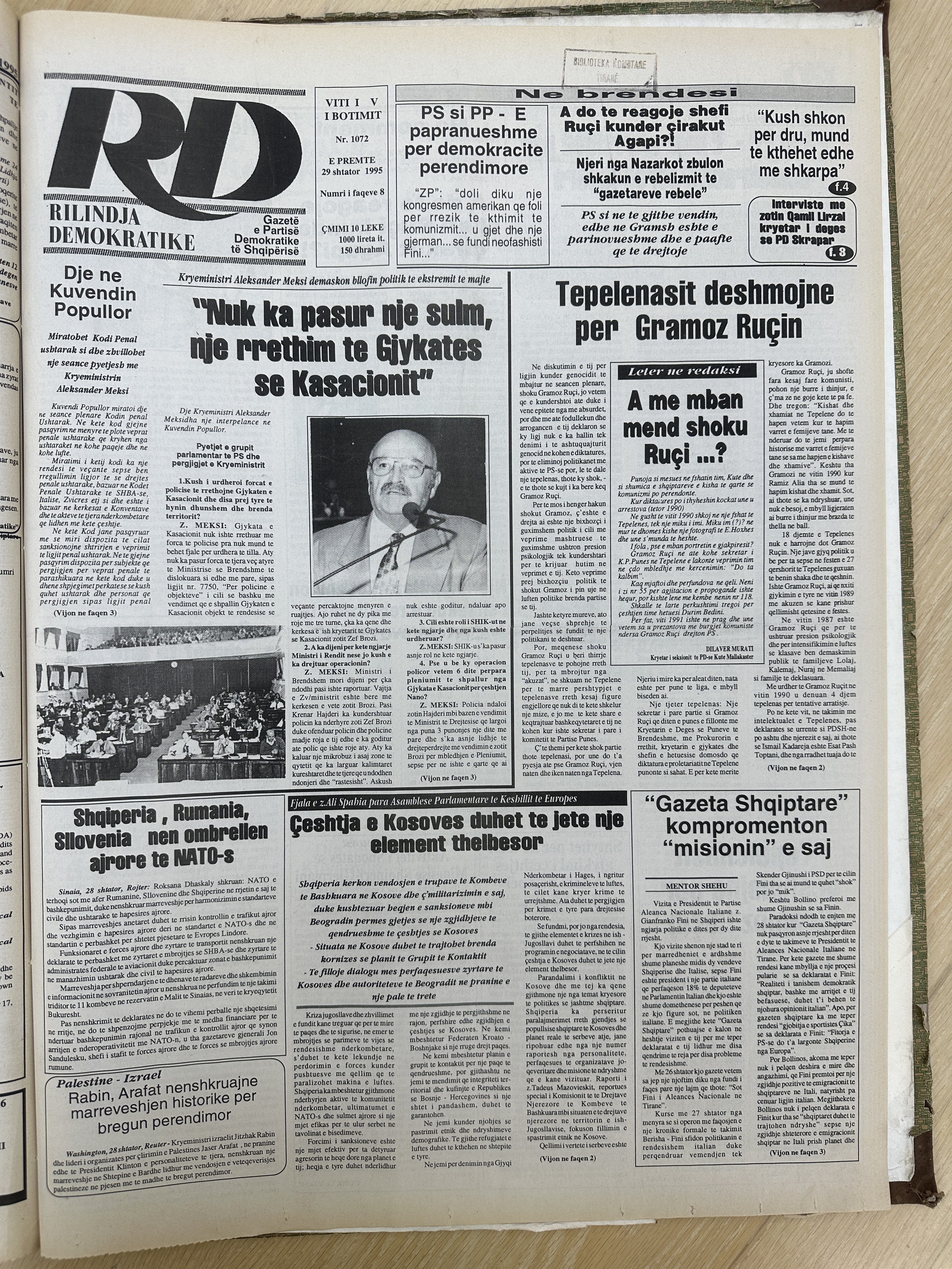 Rilindja Demokratike 1995-09-29