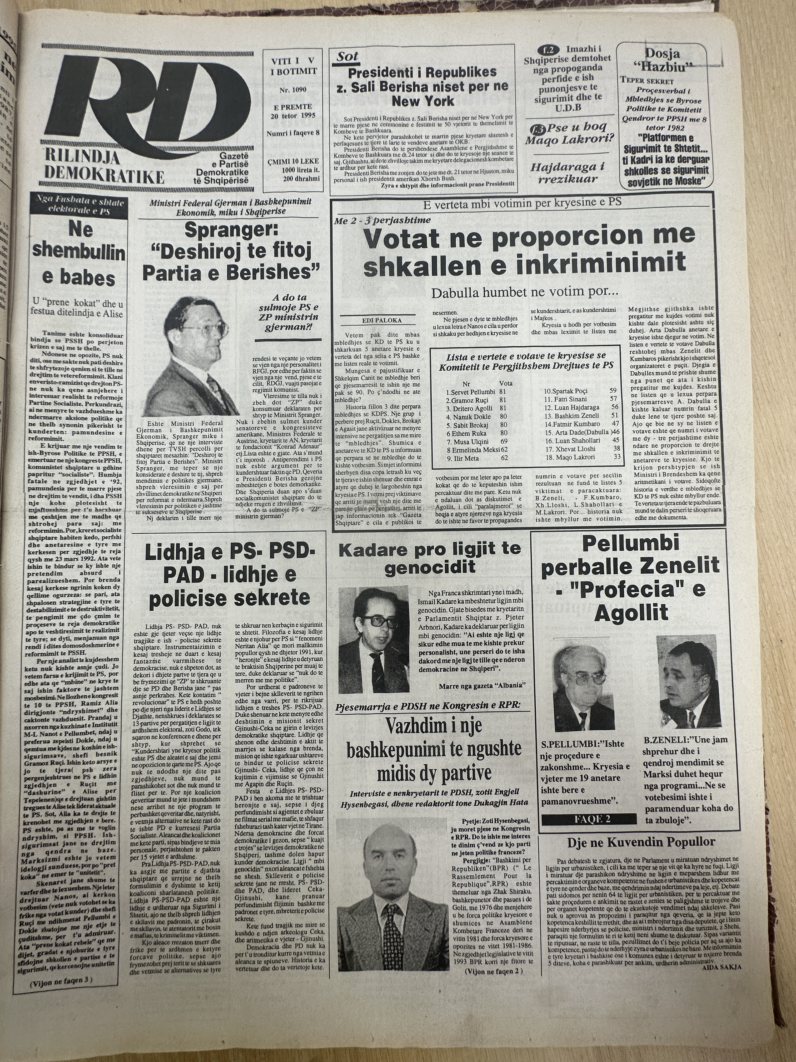 Rilindja Demokratike 1995-10-20