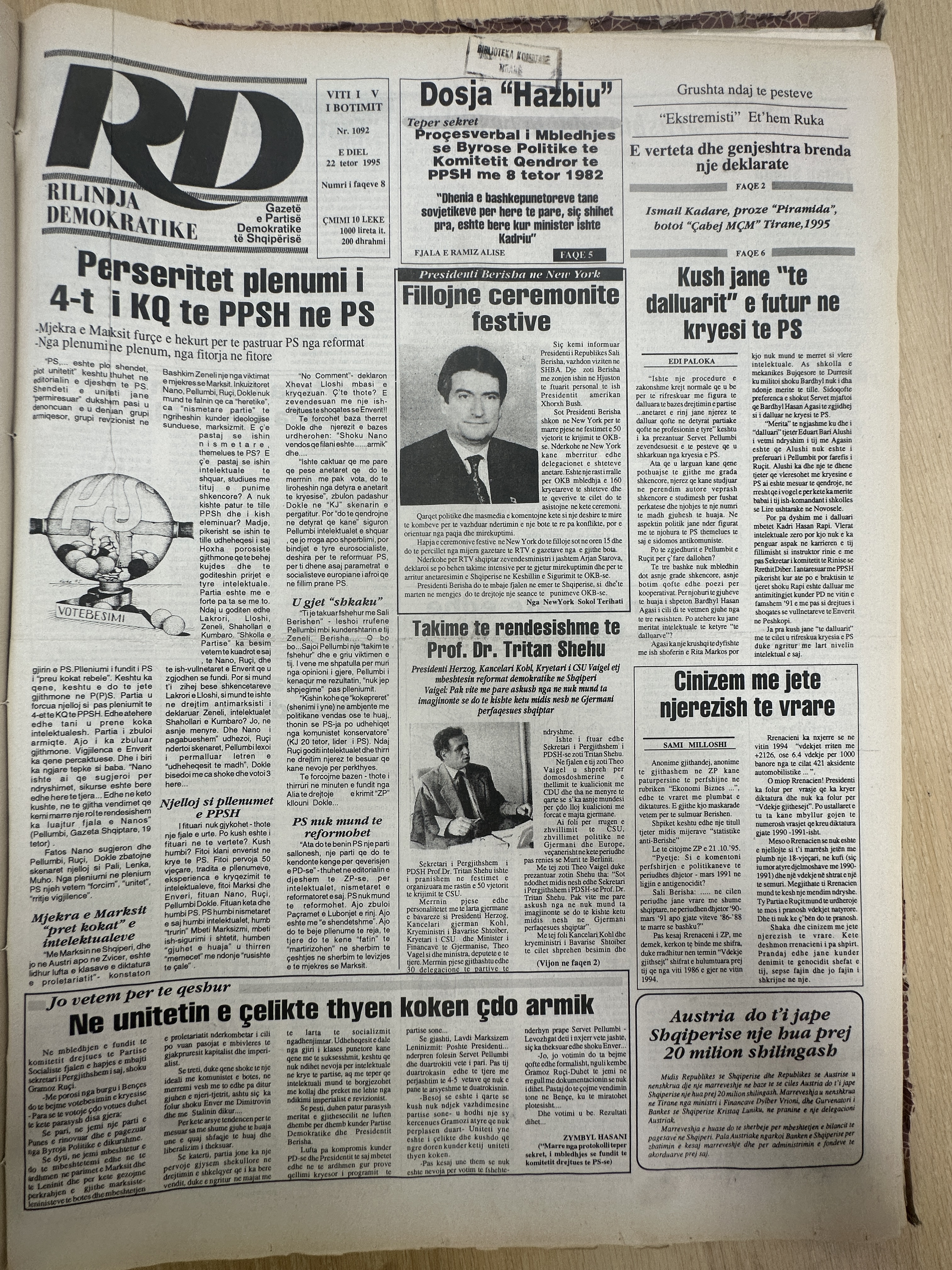 Rilindja Demokratike 1995-10-22