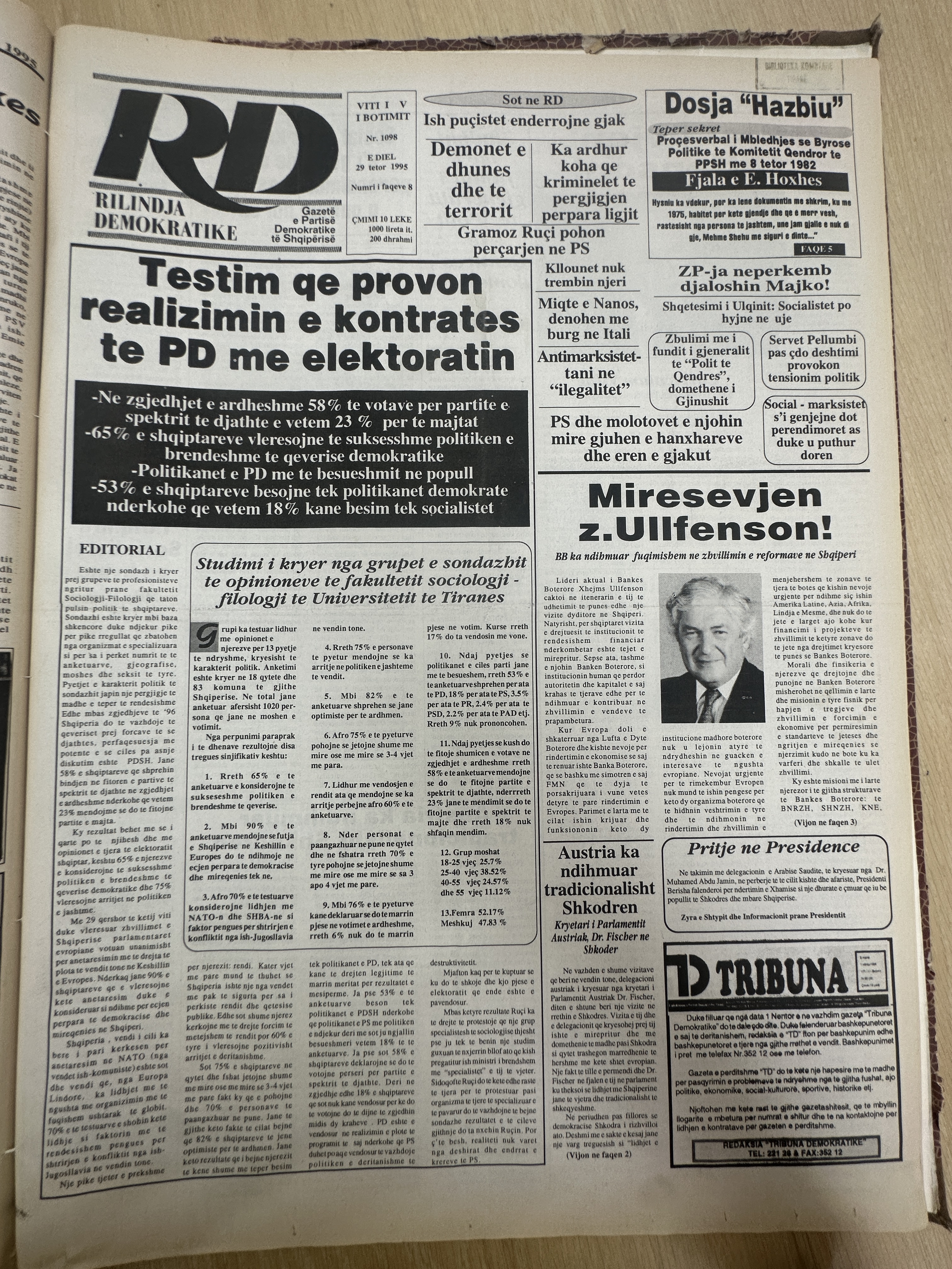 Rilindja Demokratike 1995-10-29