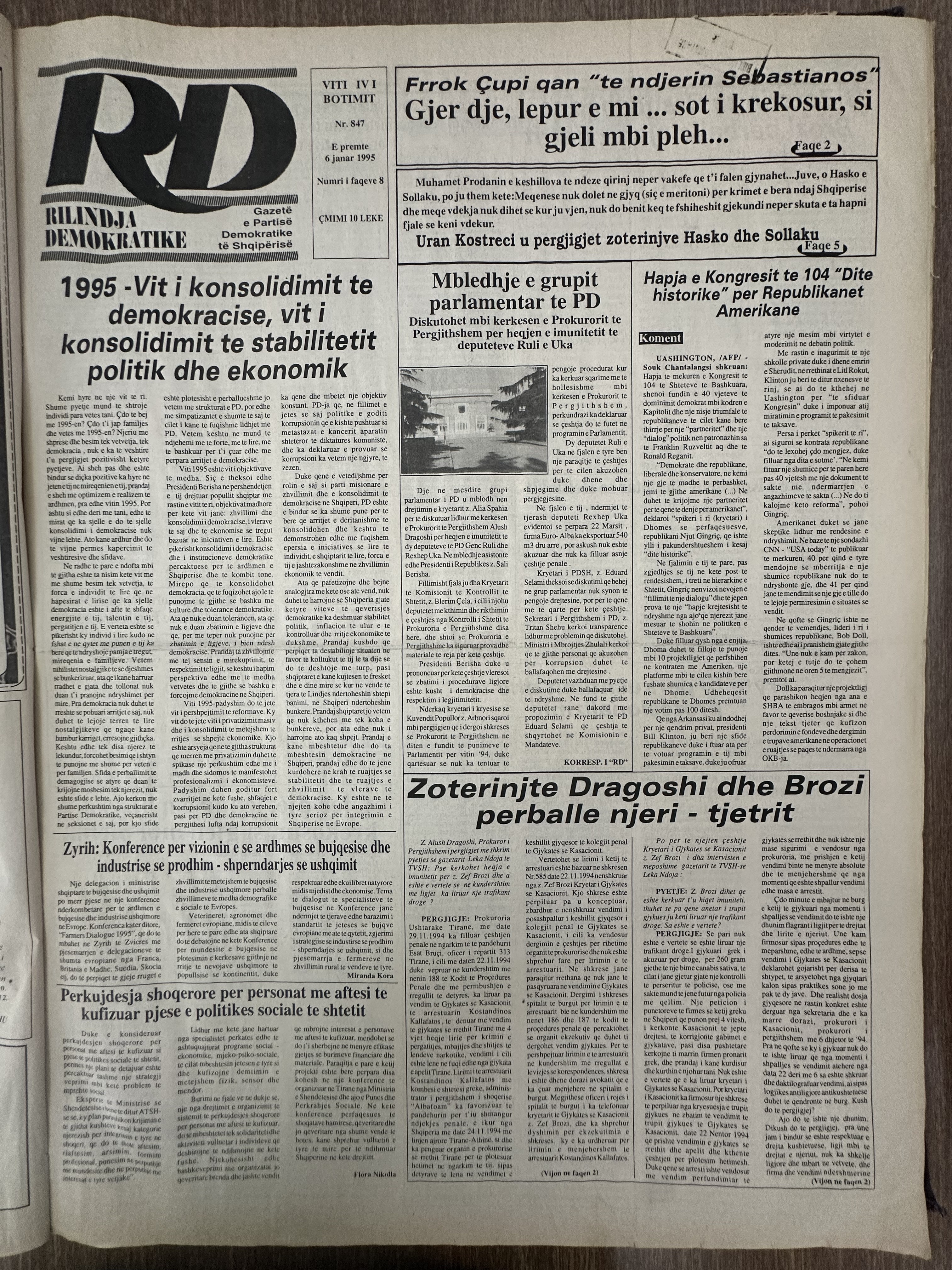 Rilindja Demokratike 1995-01-06