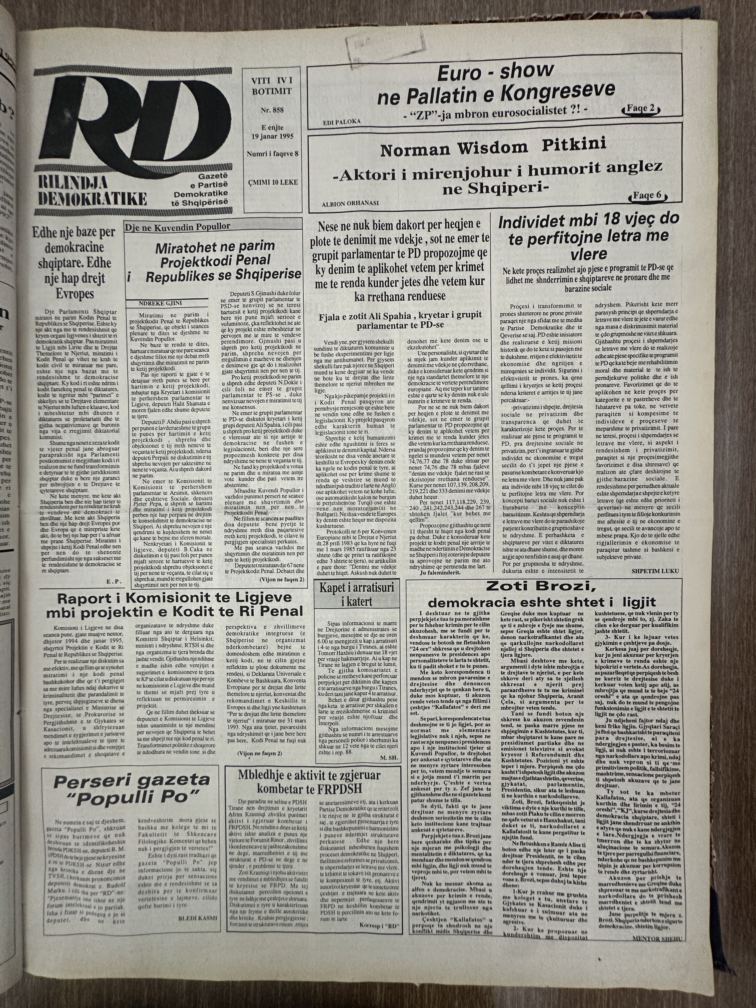 Rilindja Demokratike 1995-01-19