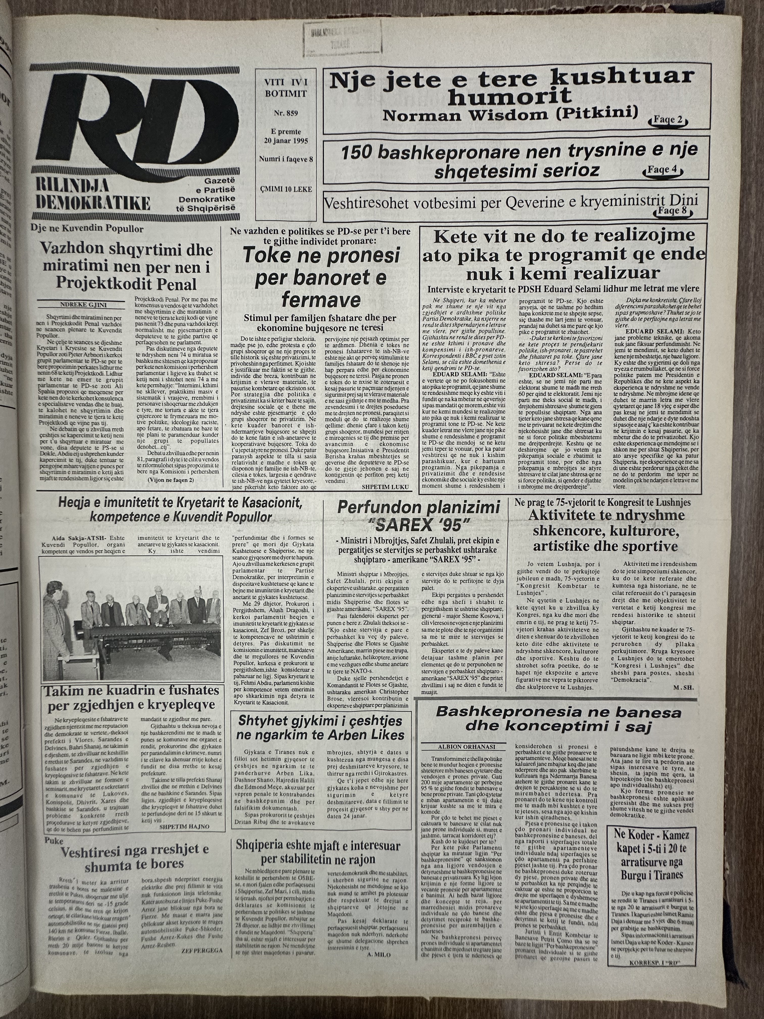 Rilindja Demokratike 1995-01-20