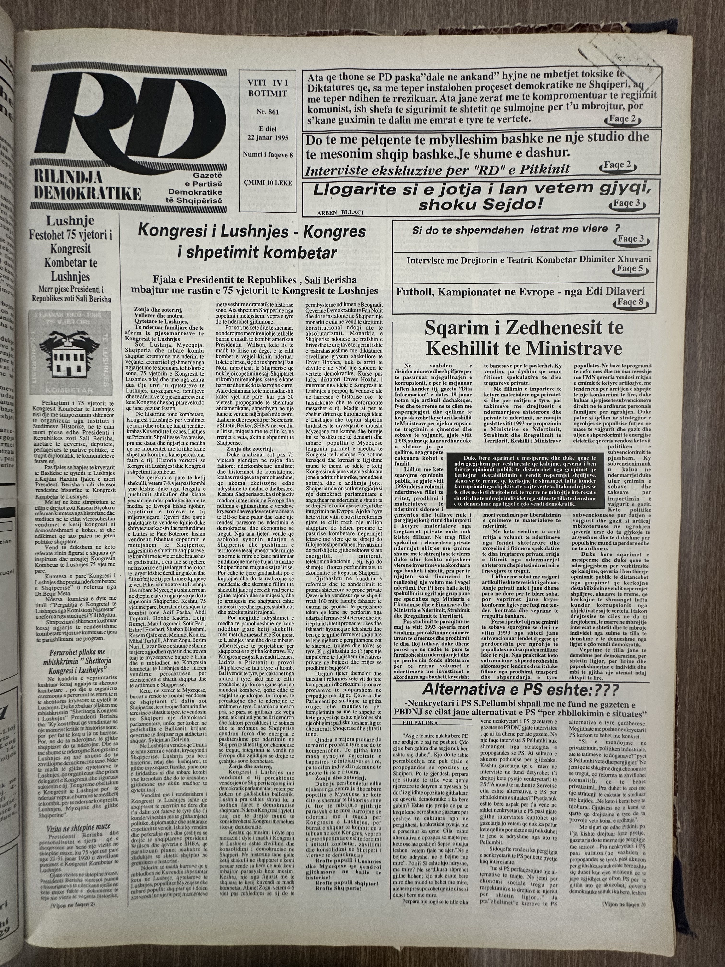 Rilindja Demokratike 1995-01-22