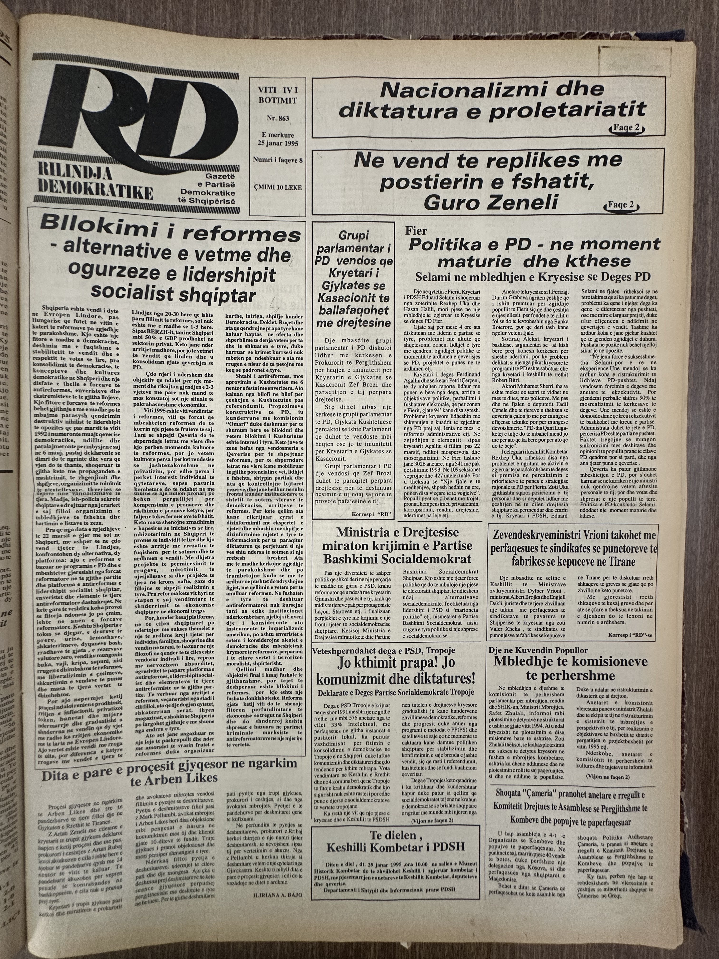 Rilindja Demokratike 1995-01-25